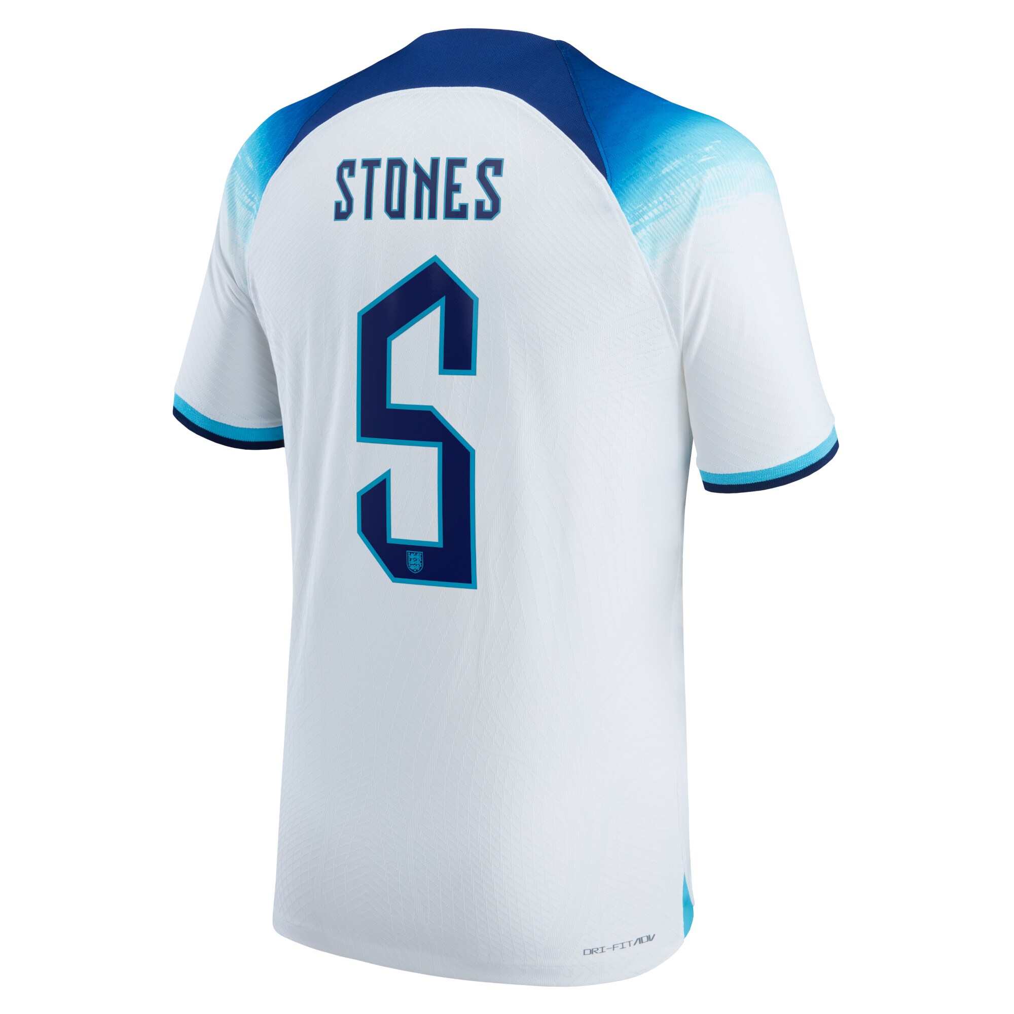 England Home Match Shirt 2022 with Stones 5 printing