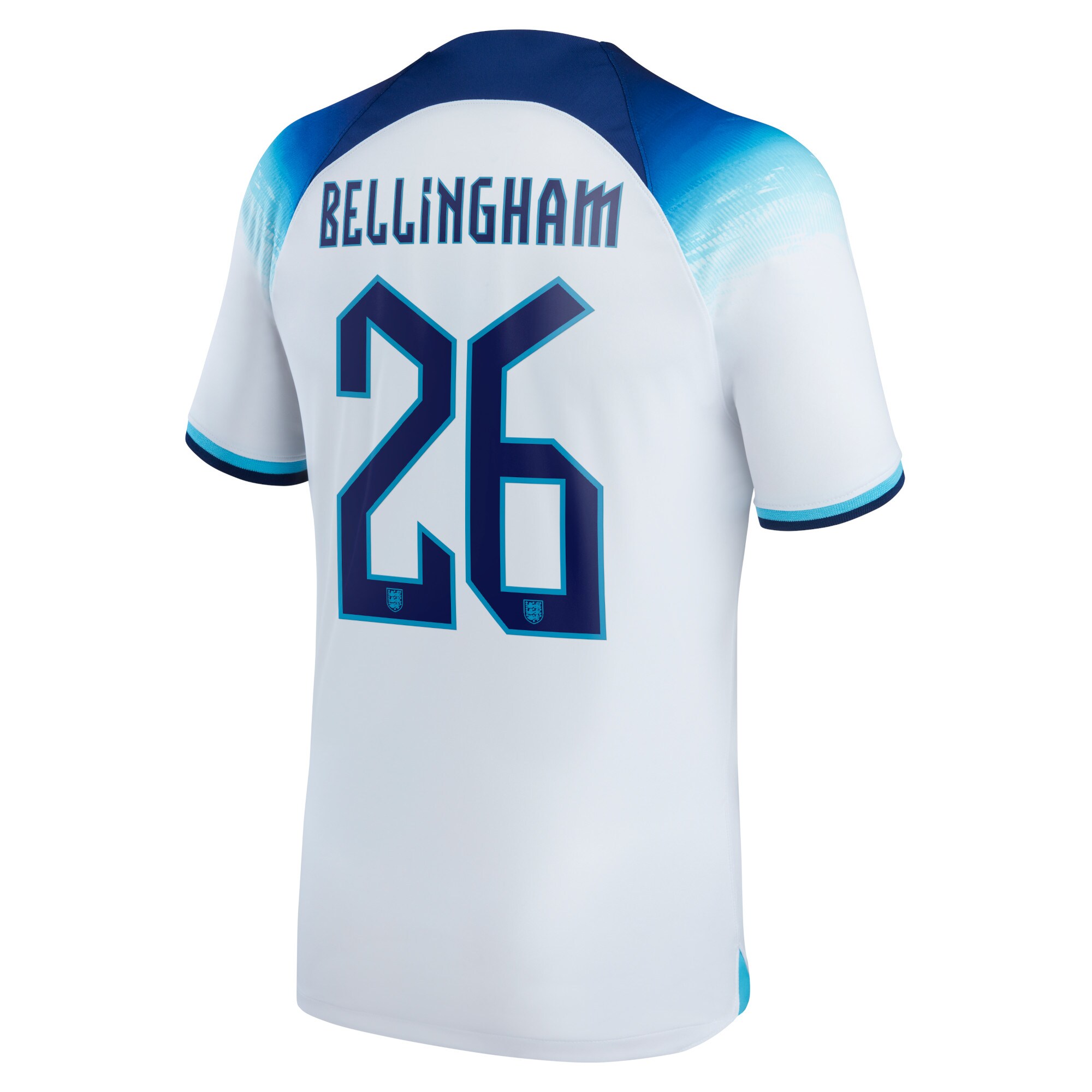 England Home Stadium Shirt 2022 with Bellingham 26 printing