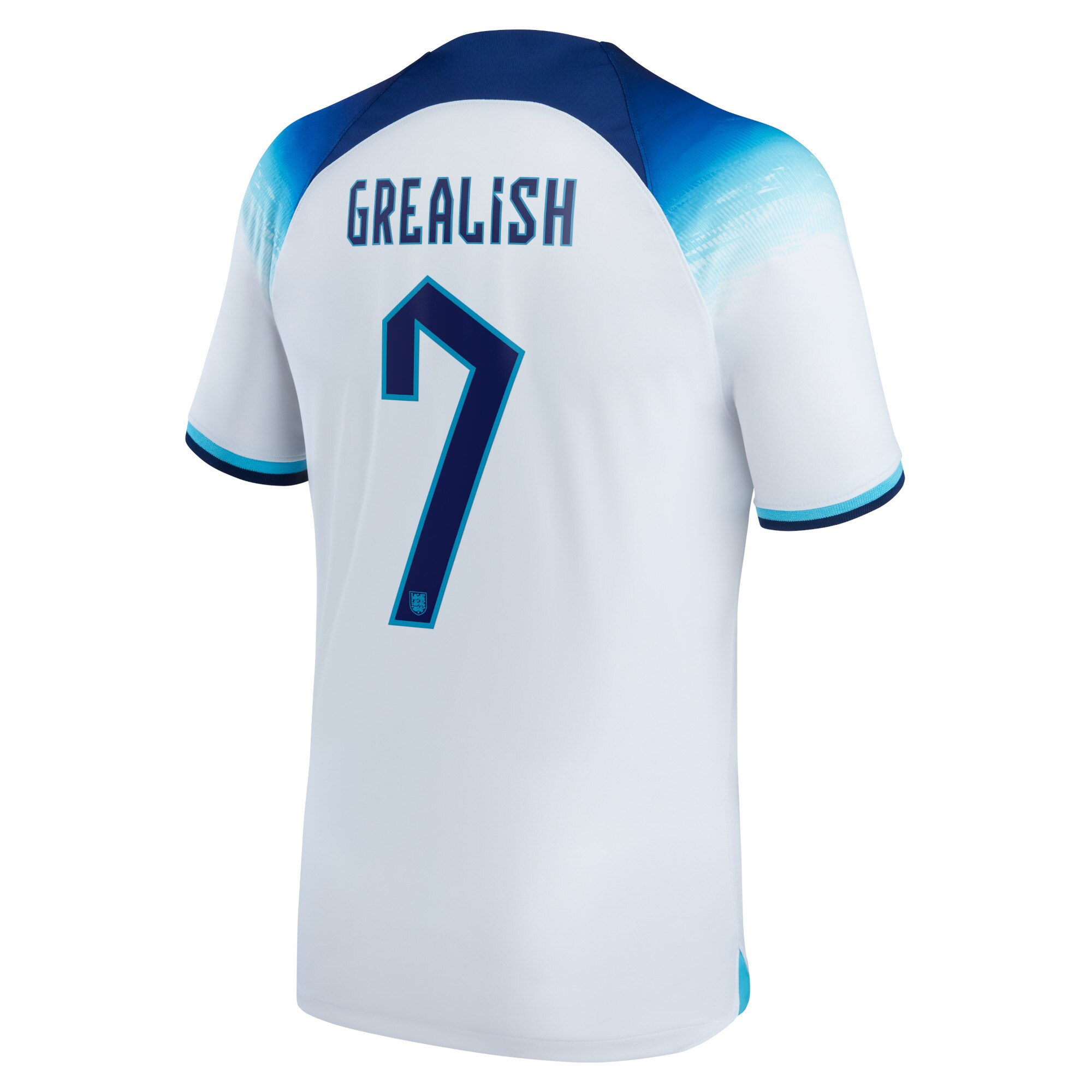 England Home Stadium Shirt 2022 with Grealish 7 printing