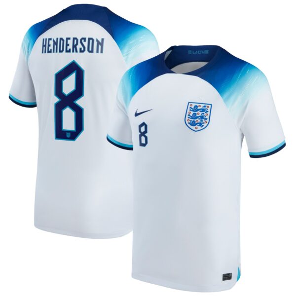 England Home Stadium Shirt 2022 with Henderson 8 printing