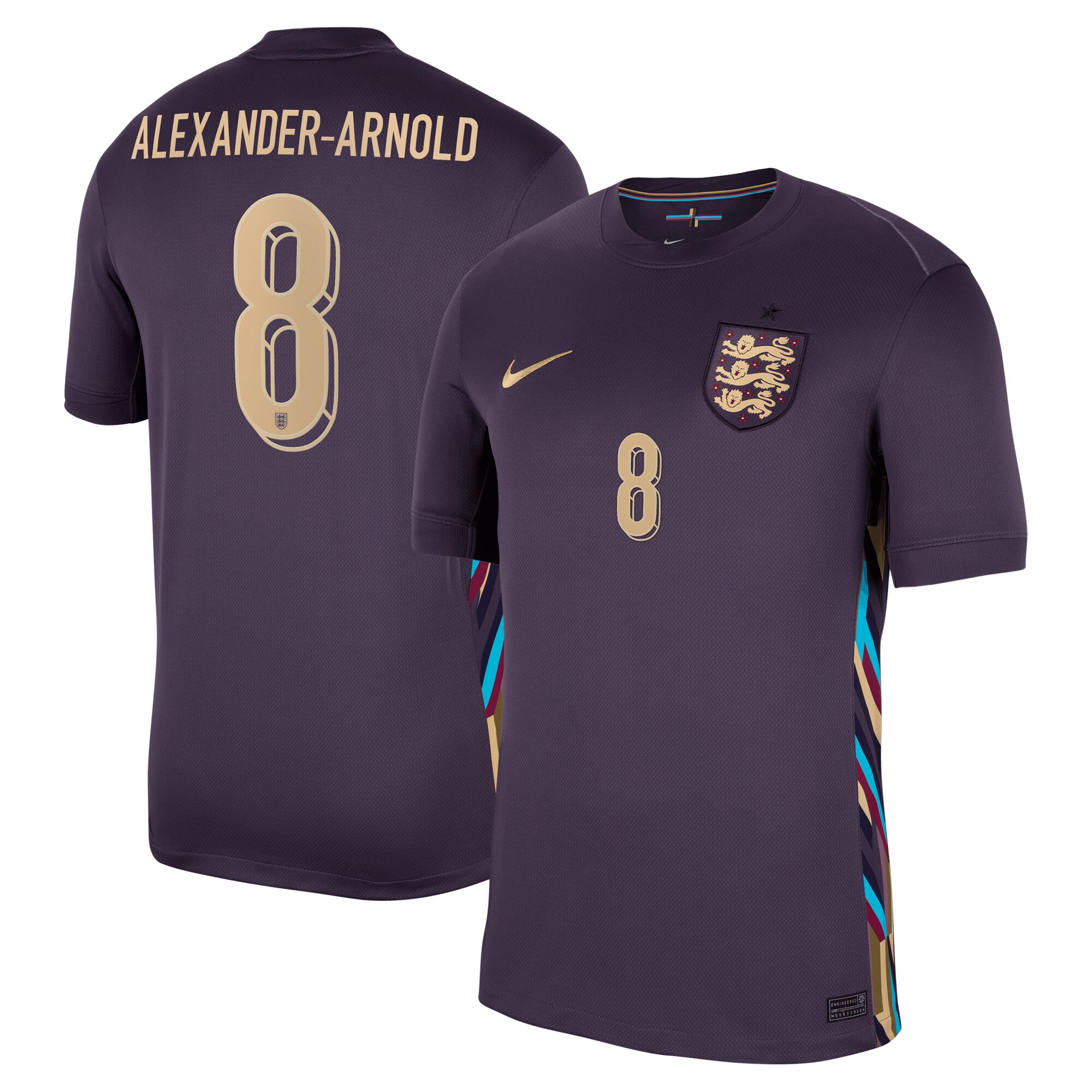 England Away Stadium Shirt 2024 with Alexander-Arnold 8 printing