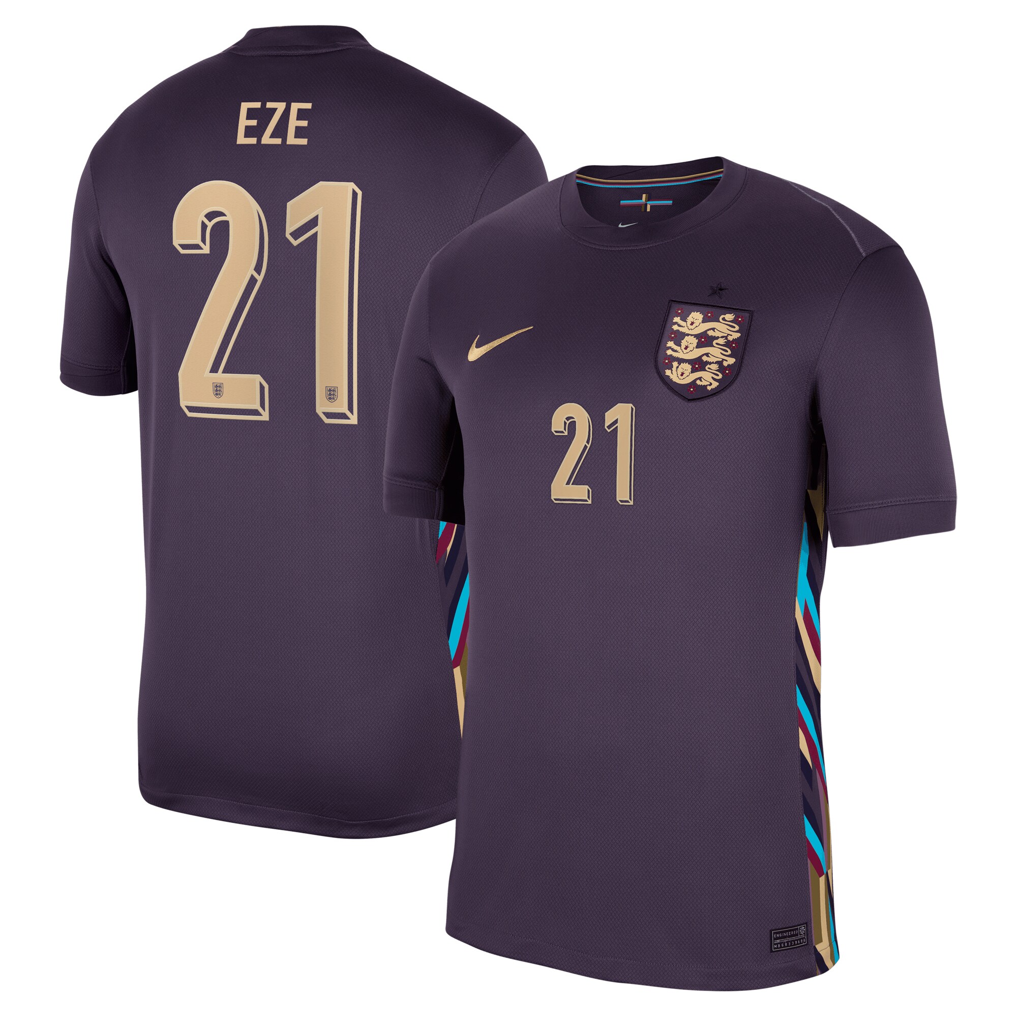 England Away Stadium Shirt 2024 with Eze 21 printing