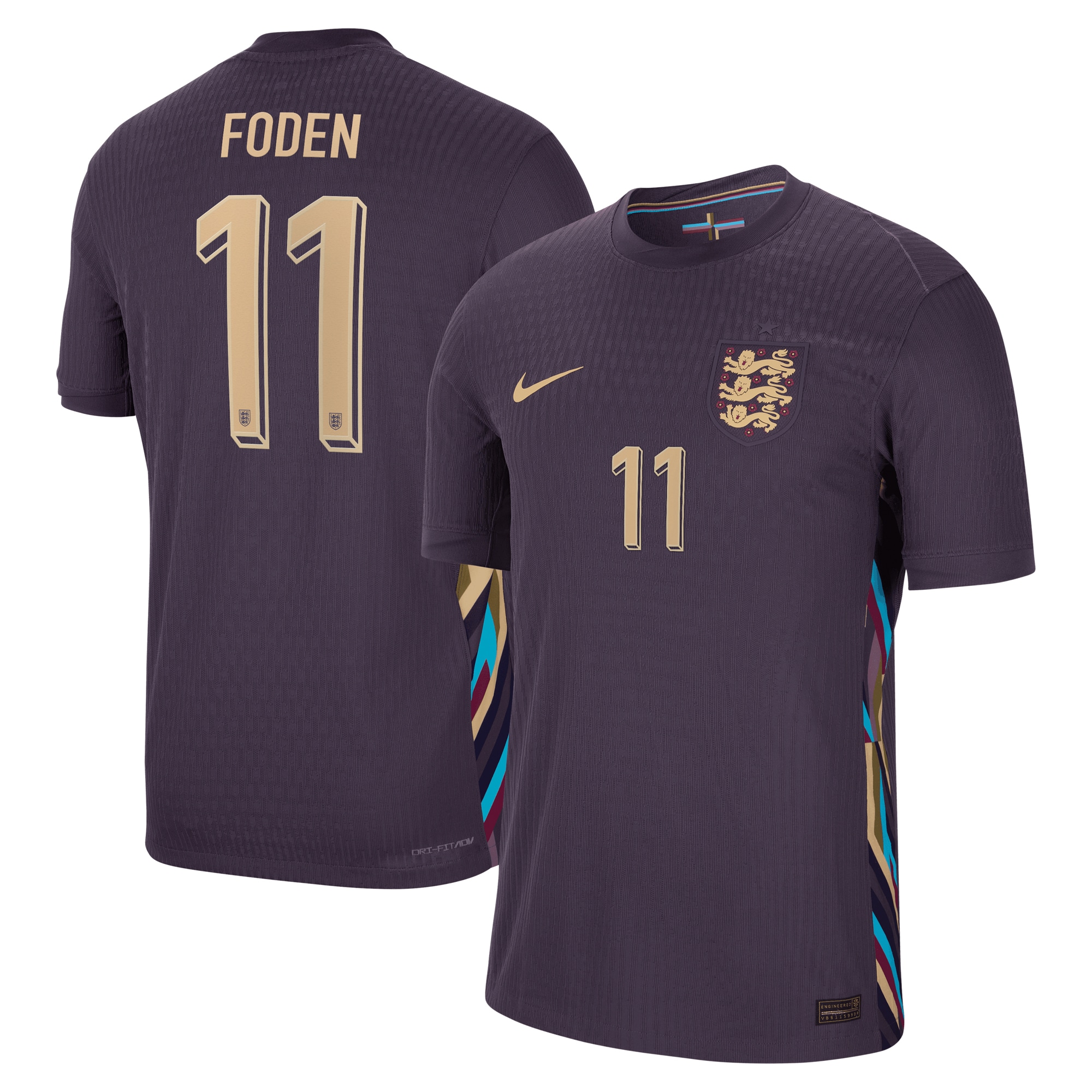 England Dri Fit Adv Away Match Shirt 2024 with Foden 11 printing