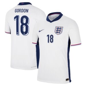England Dri Fit Adv Home Match Shirt 2024 with Gordon 18 printing