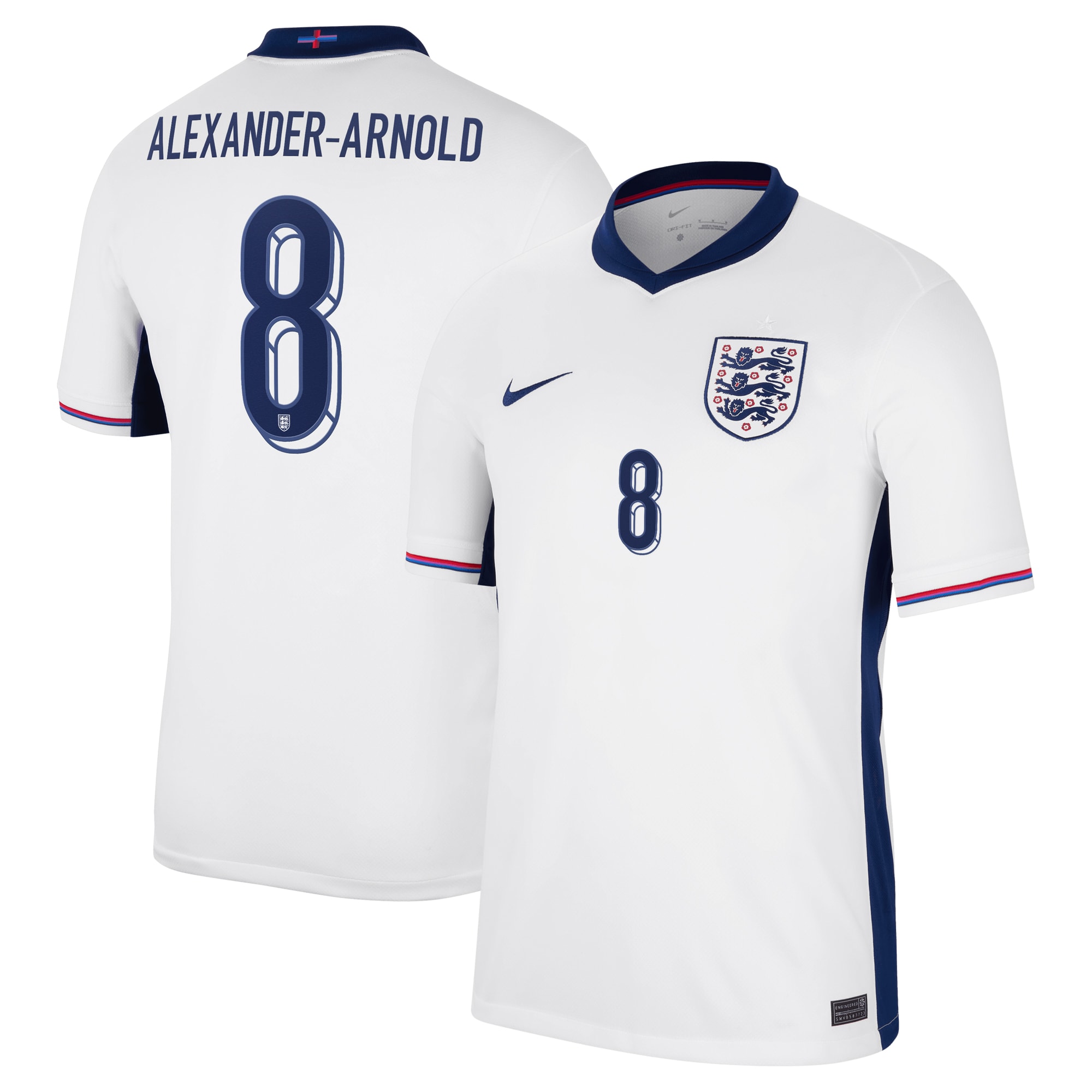 England Home Stadium Shirt 2024 with Alexander-Arnold 8 printing