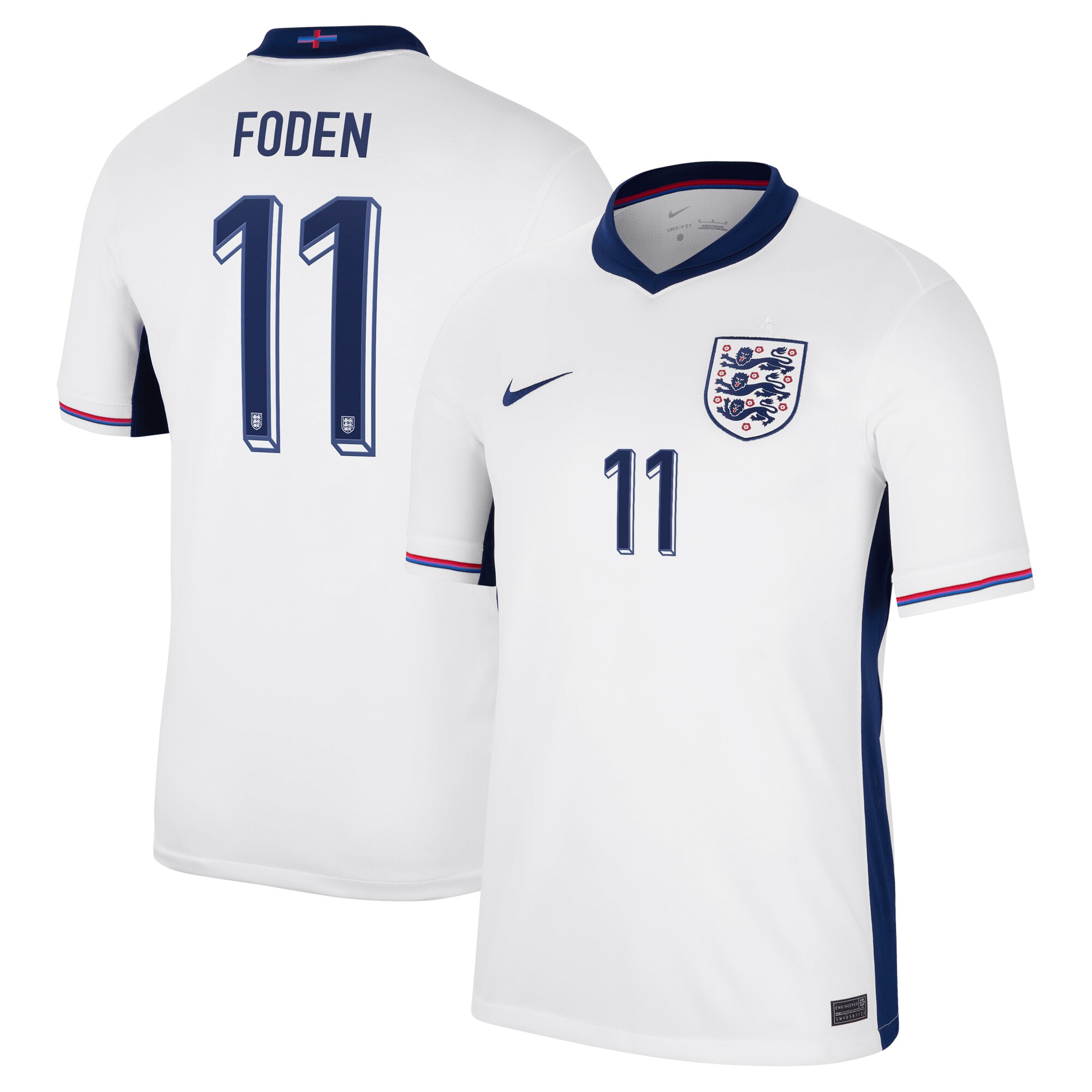 England Home Stadium Shirt 2024 with Foden 11 printing