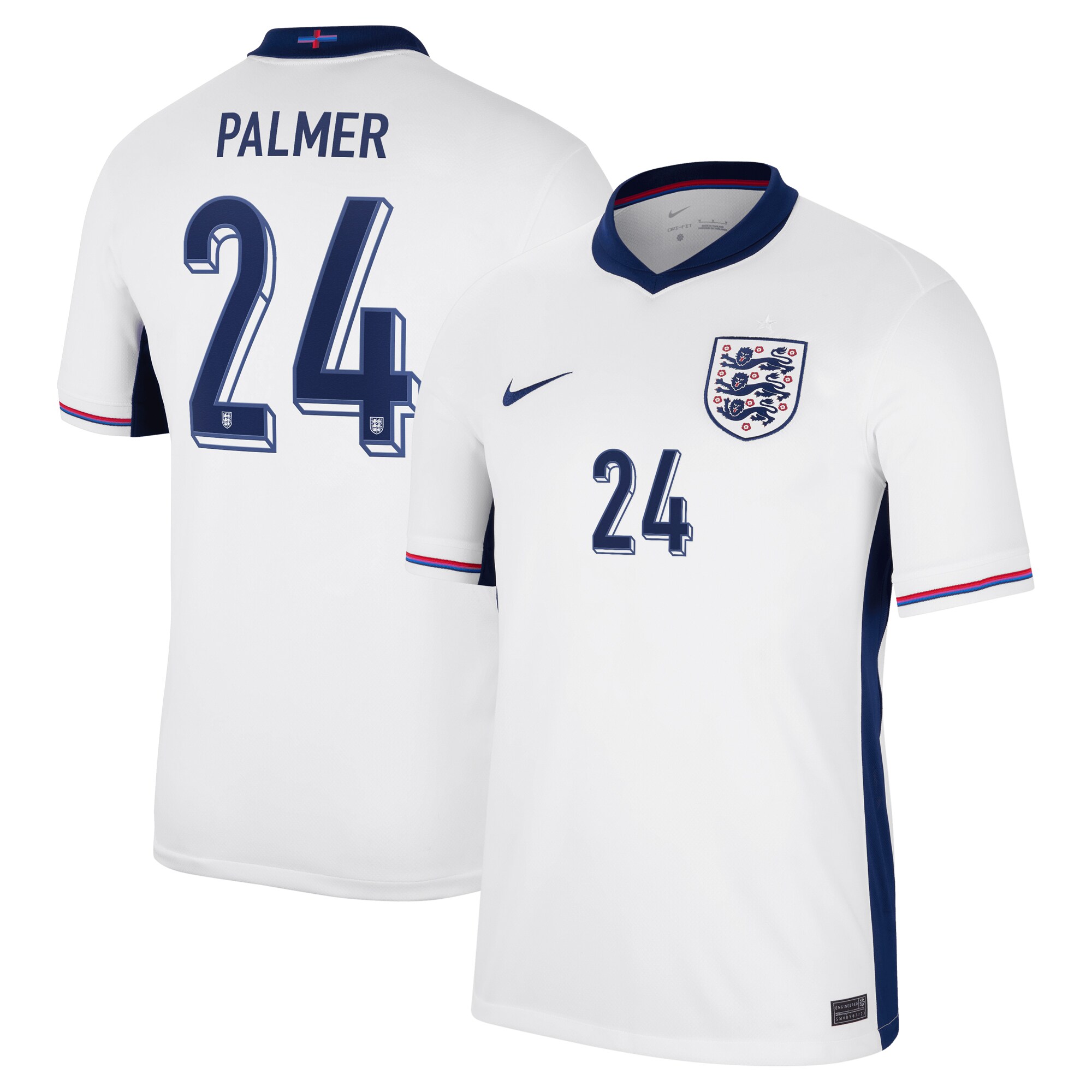 England Home Stadium Shirt 2024 with Palmer 24 printing