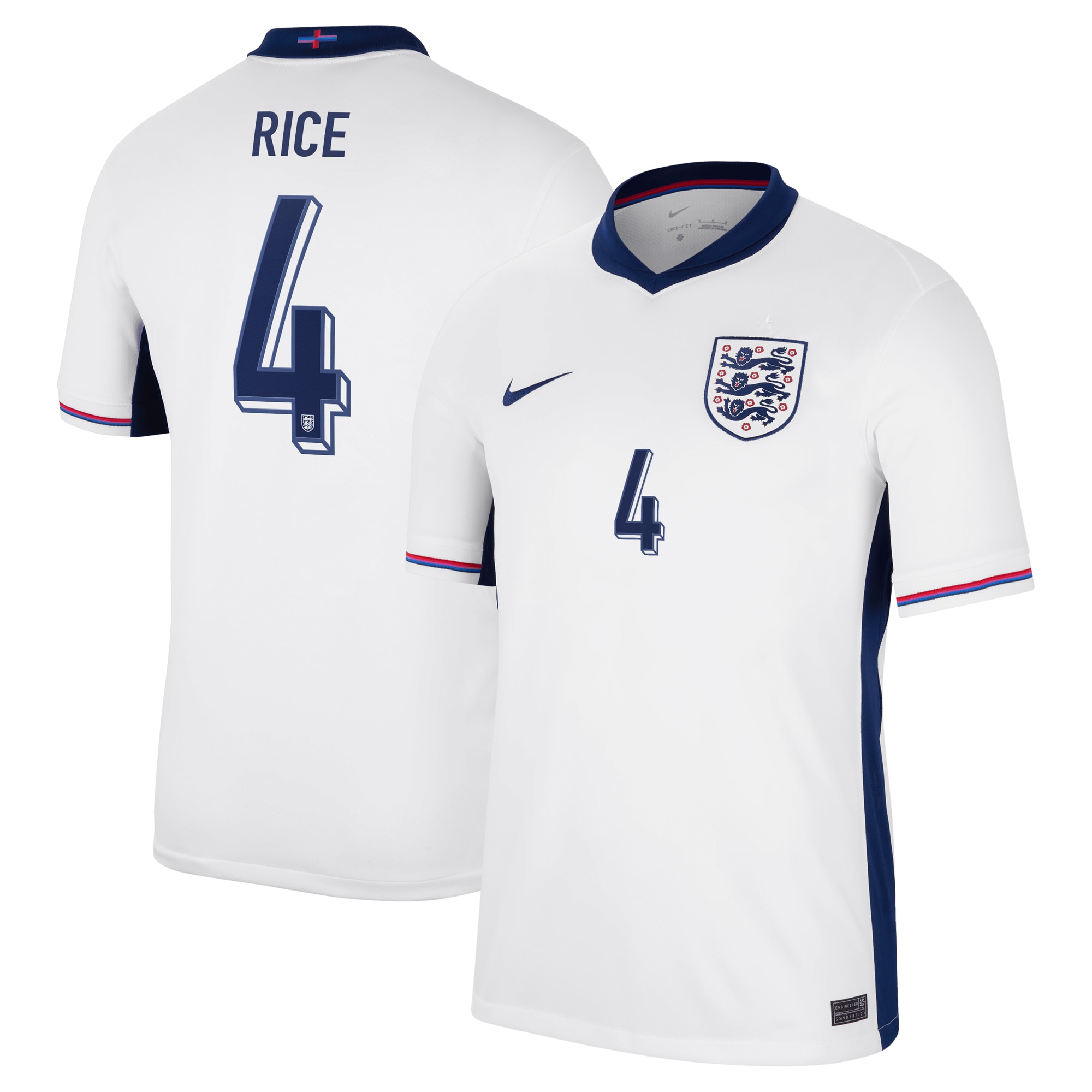 England Home Stadium Shirt 2024 with Rice 4 printing