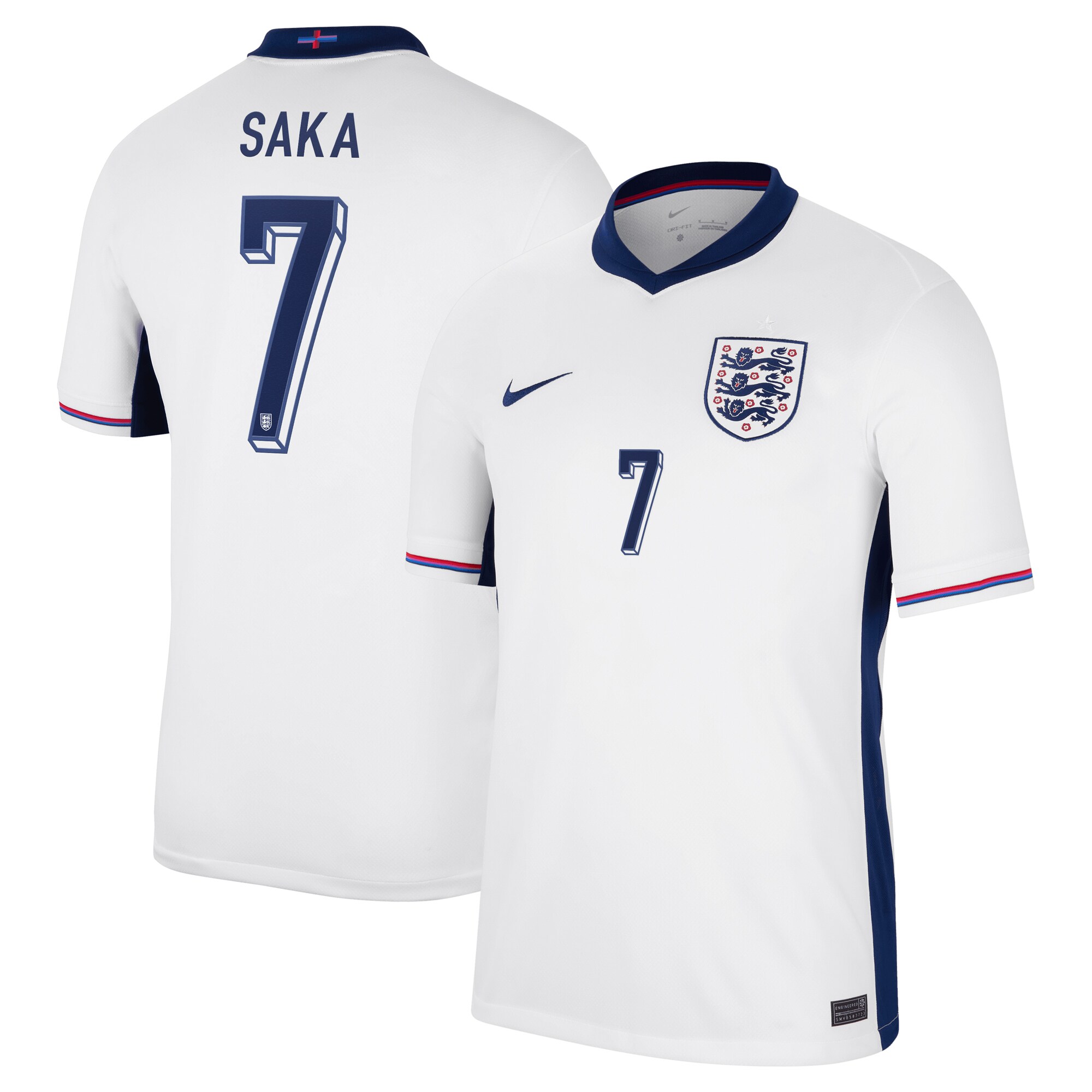 England Home Stadium Shirt 2024 with Saka 7 printing