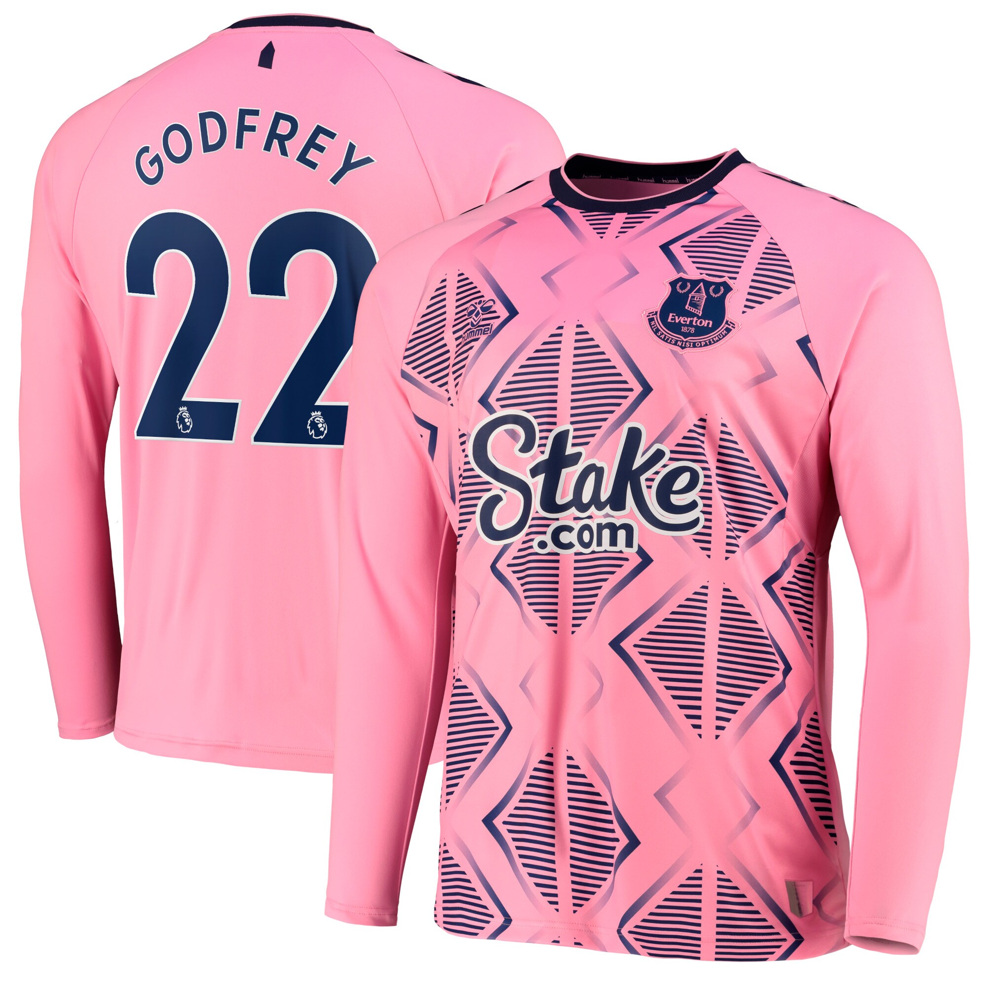 Everton Away Shirt 2022-23 - Long Sleeve with Godfrey 22 printing