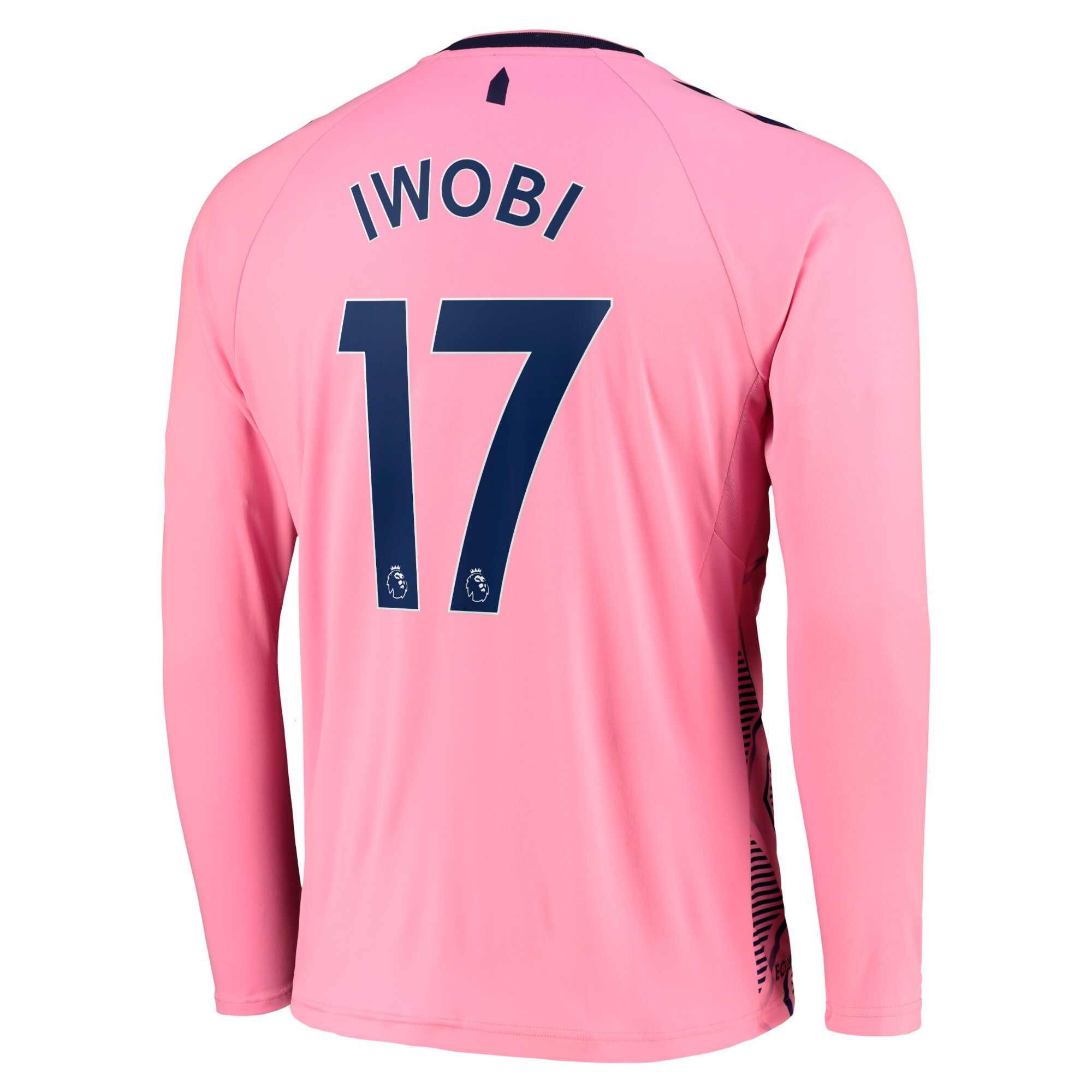 Everton Away Shirt 2022-23 - Long Sleeve with Iwobi 17 printing