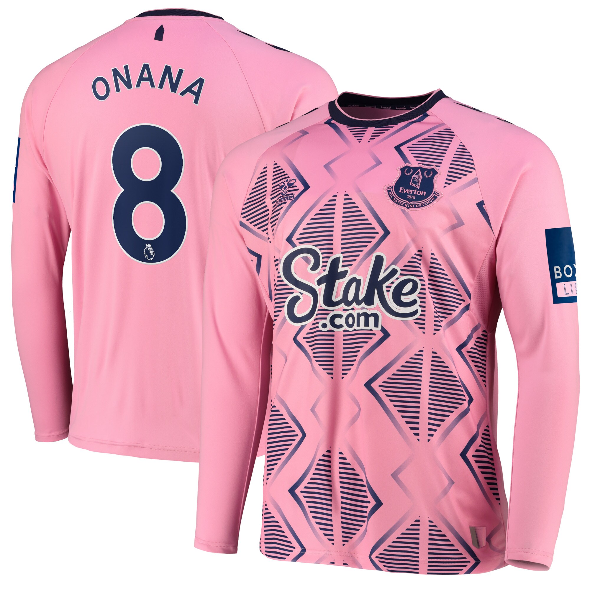 Everton Away Shirt 2022-23 - Long Sleeve with Onana 8 printing