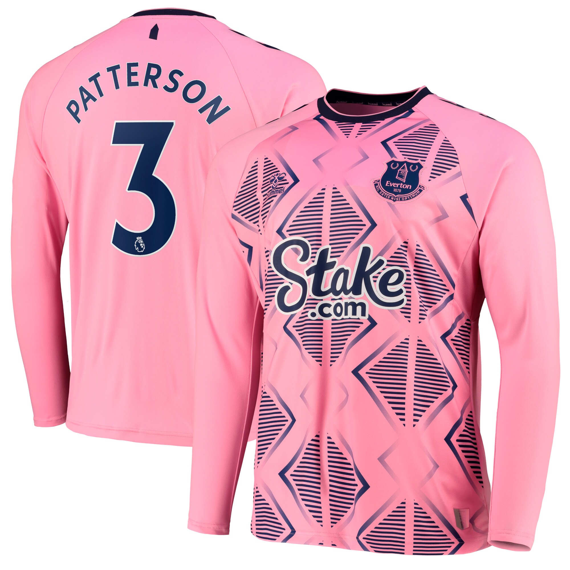 Everton Away Shirt 2022-23 - Long Sleeve with Patterson 3 printing
