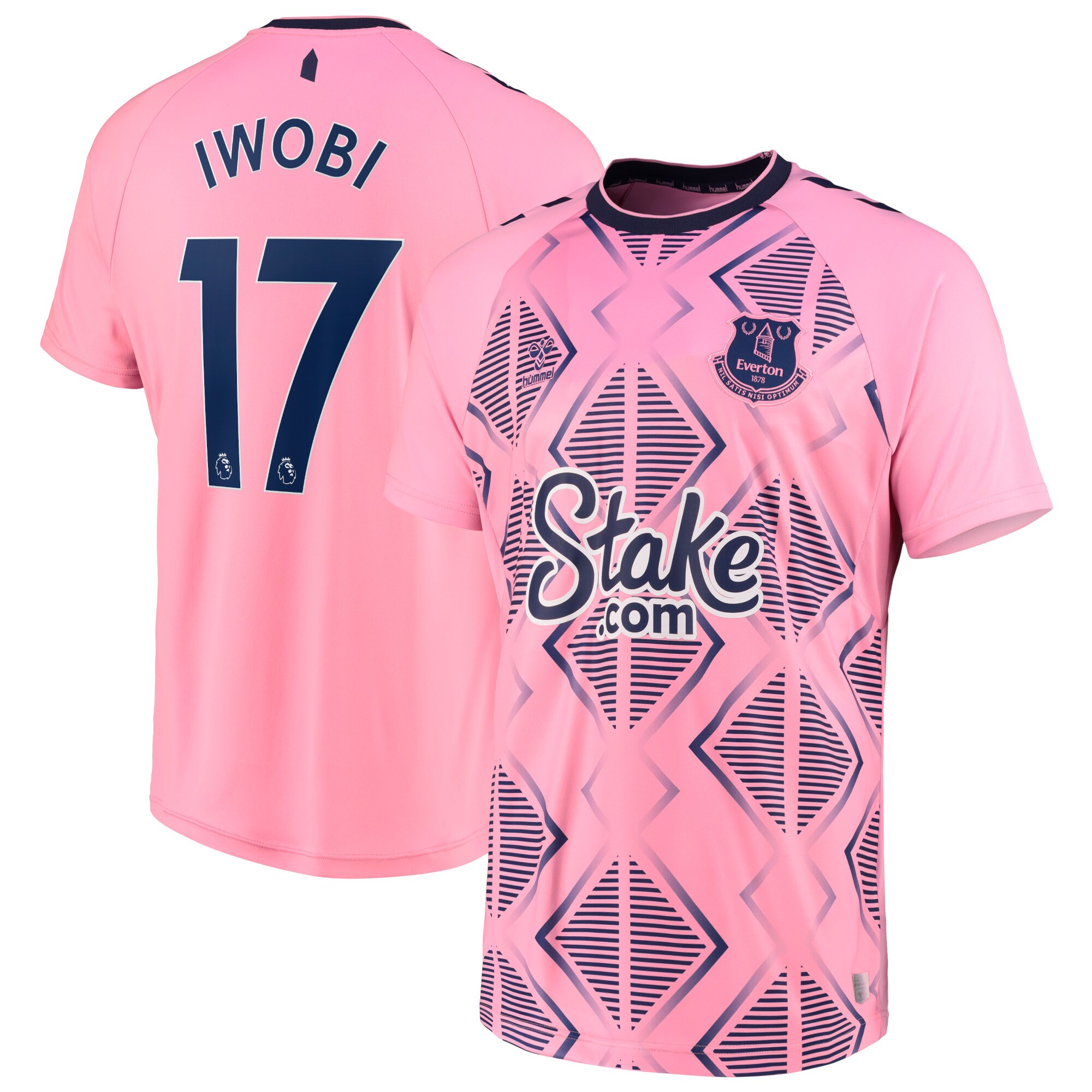 Everton Away Shirt 2022-23 with Iwobi 17 printing