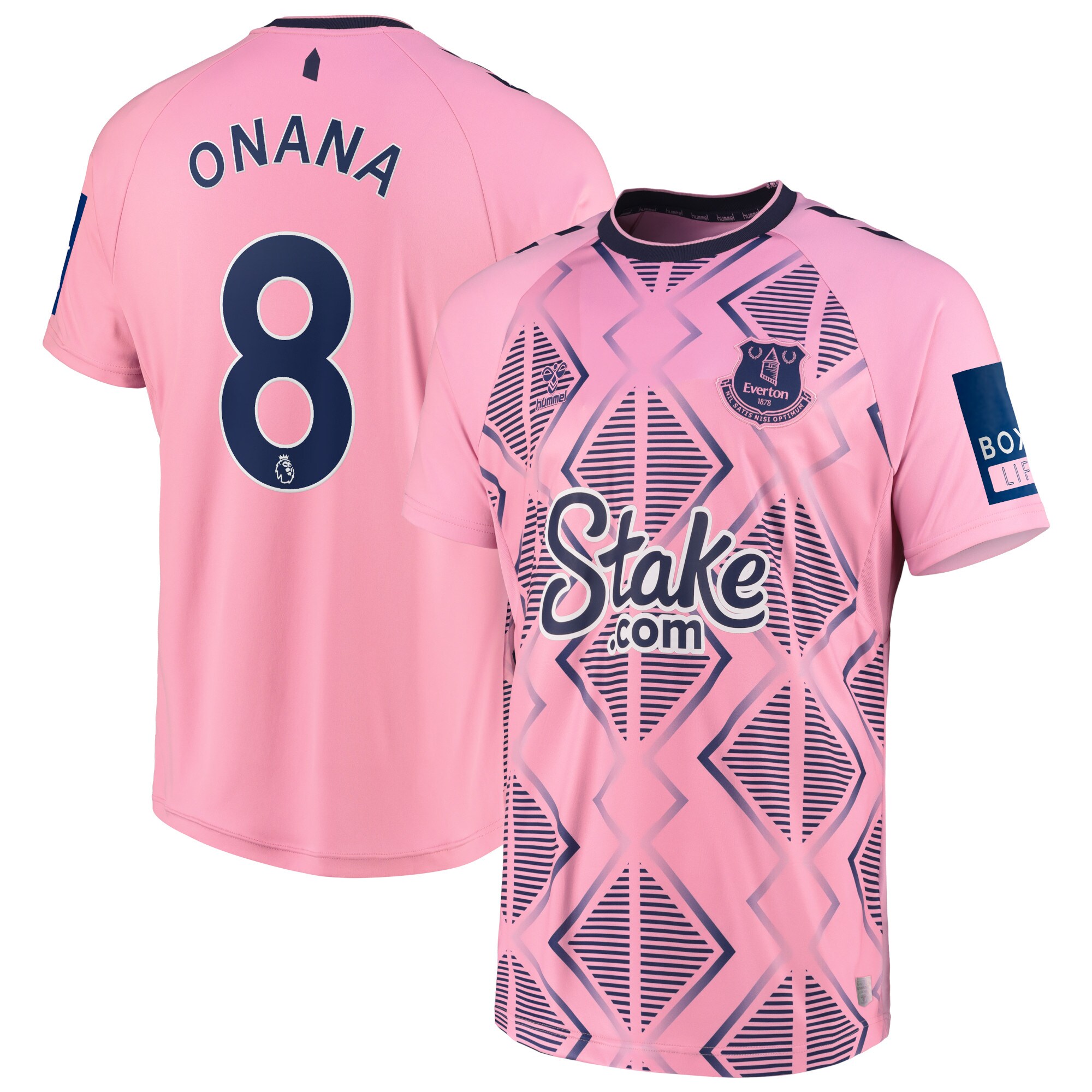 Everton Away Shirt 2022-23 with Onana 8 printing