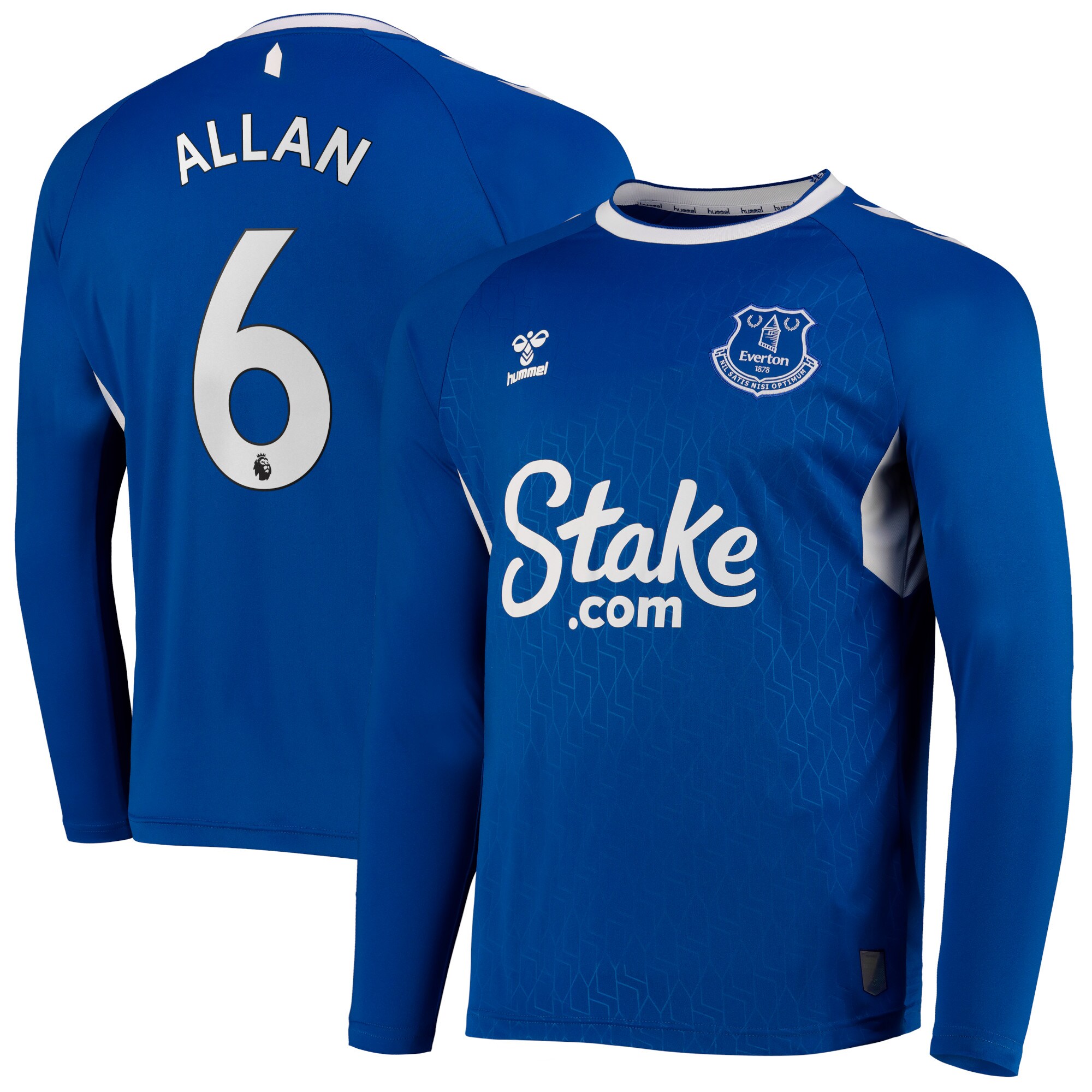 Everton Home Shirt 2022-23 - Long Sleeve with Allan 6 printing