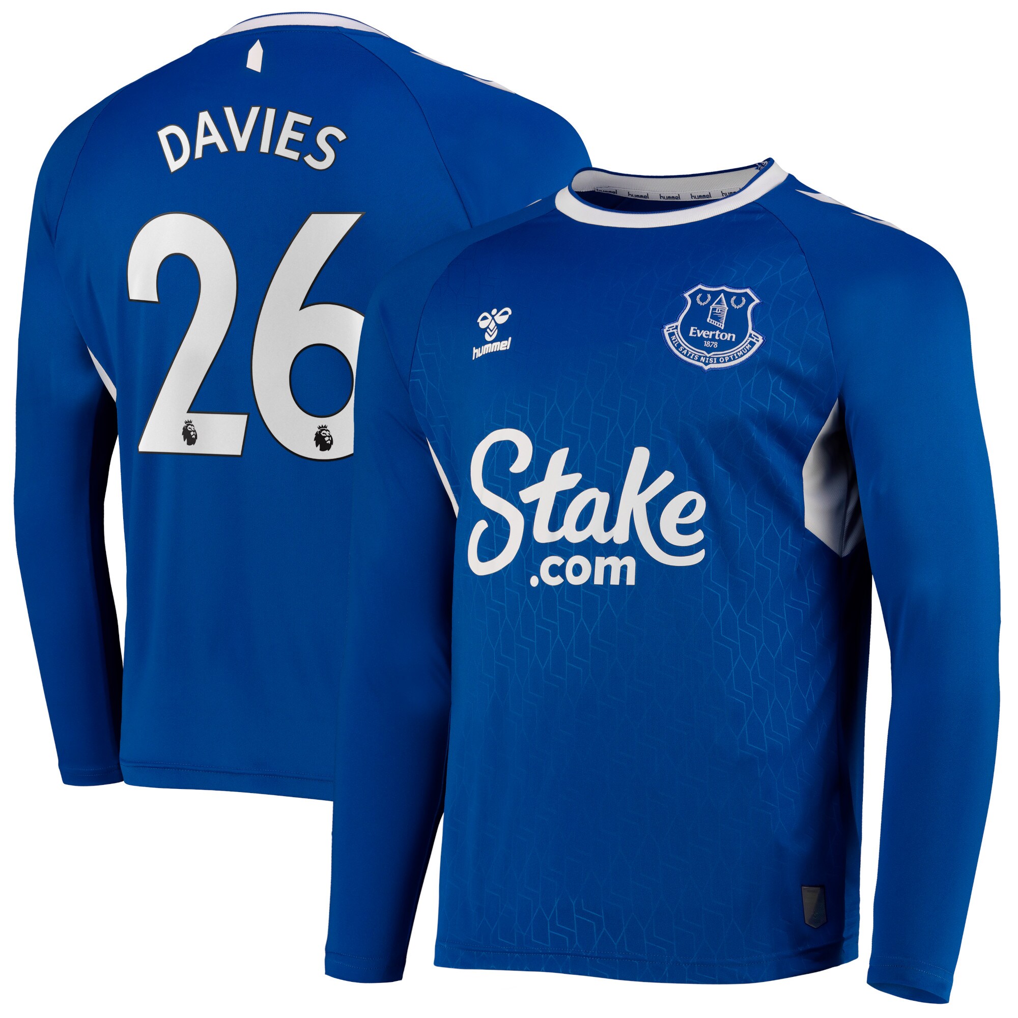 Everton Home Shirt 2022-23 - Long Sleeve with Davies 26 printing