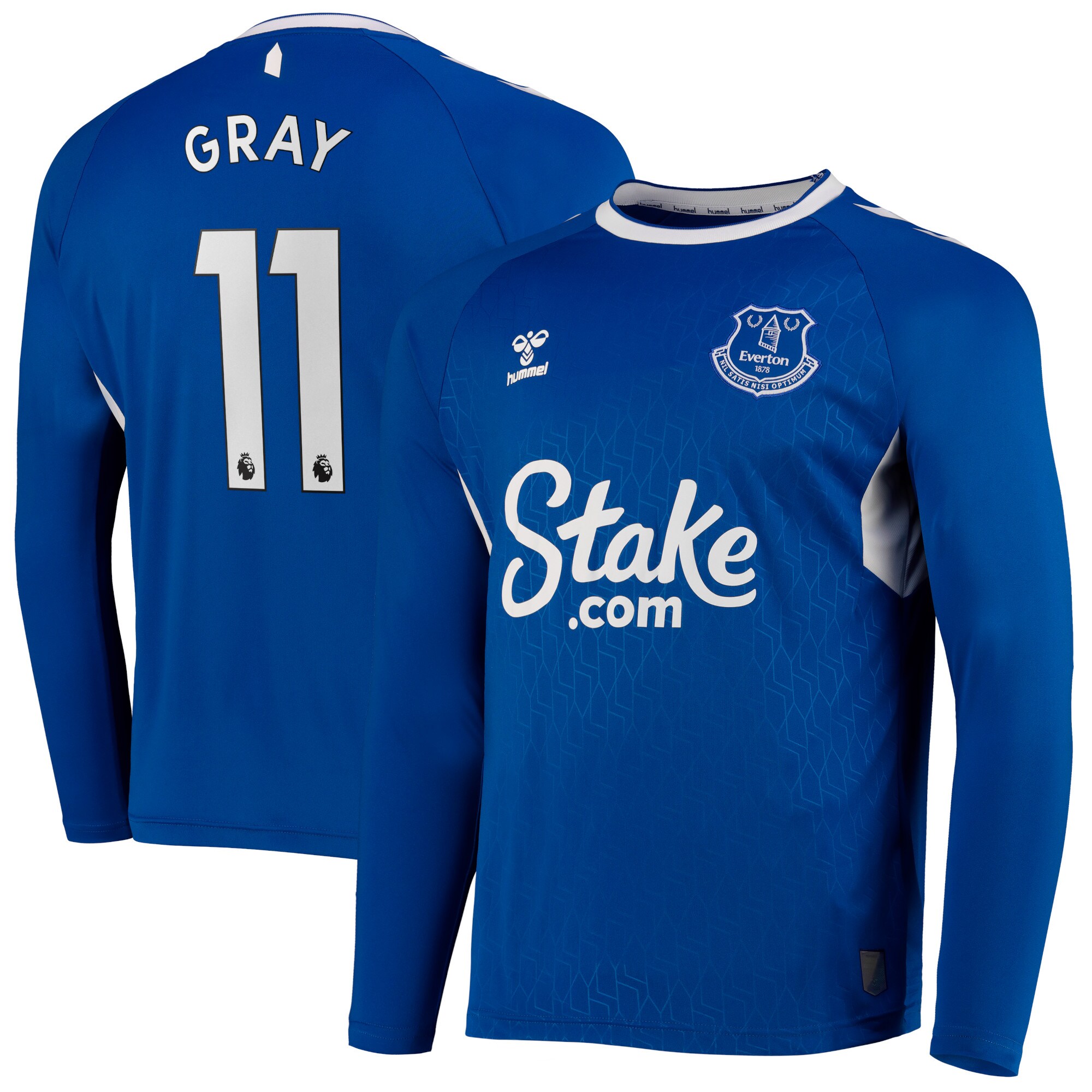 Everton Home Shirt 2022-23 - Long Sleeve with Gray 11 printing