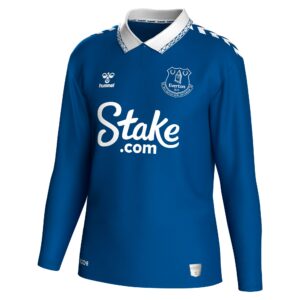 Everton Home Shirt 2023-24 Long Sleeve With Young 18 Printing