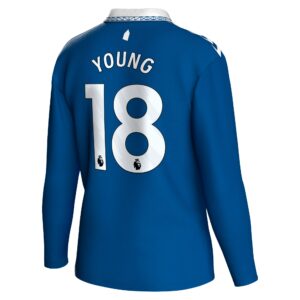 Everton Home Shirt 2023-24 Long Sleeve With Young 18 Printing