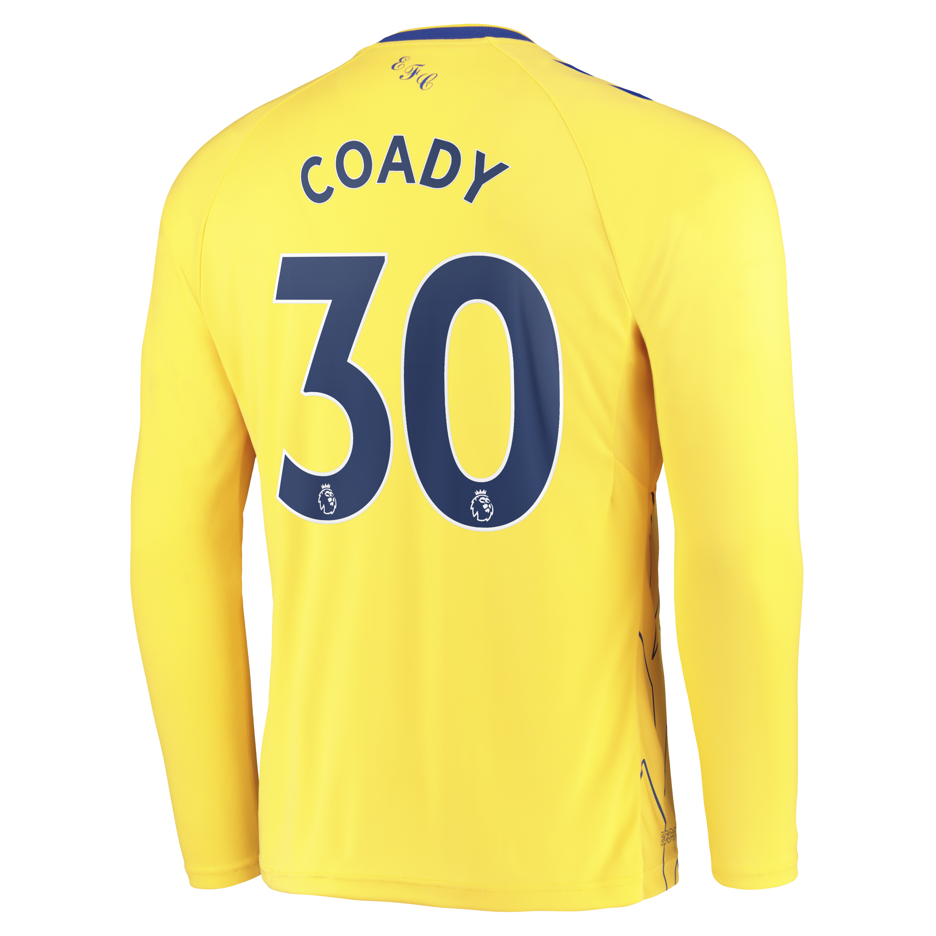 Everton Third Shirt 2022-23 - Long Sleeve with Coady 30 printing