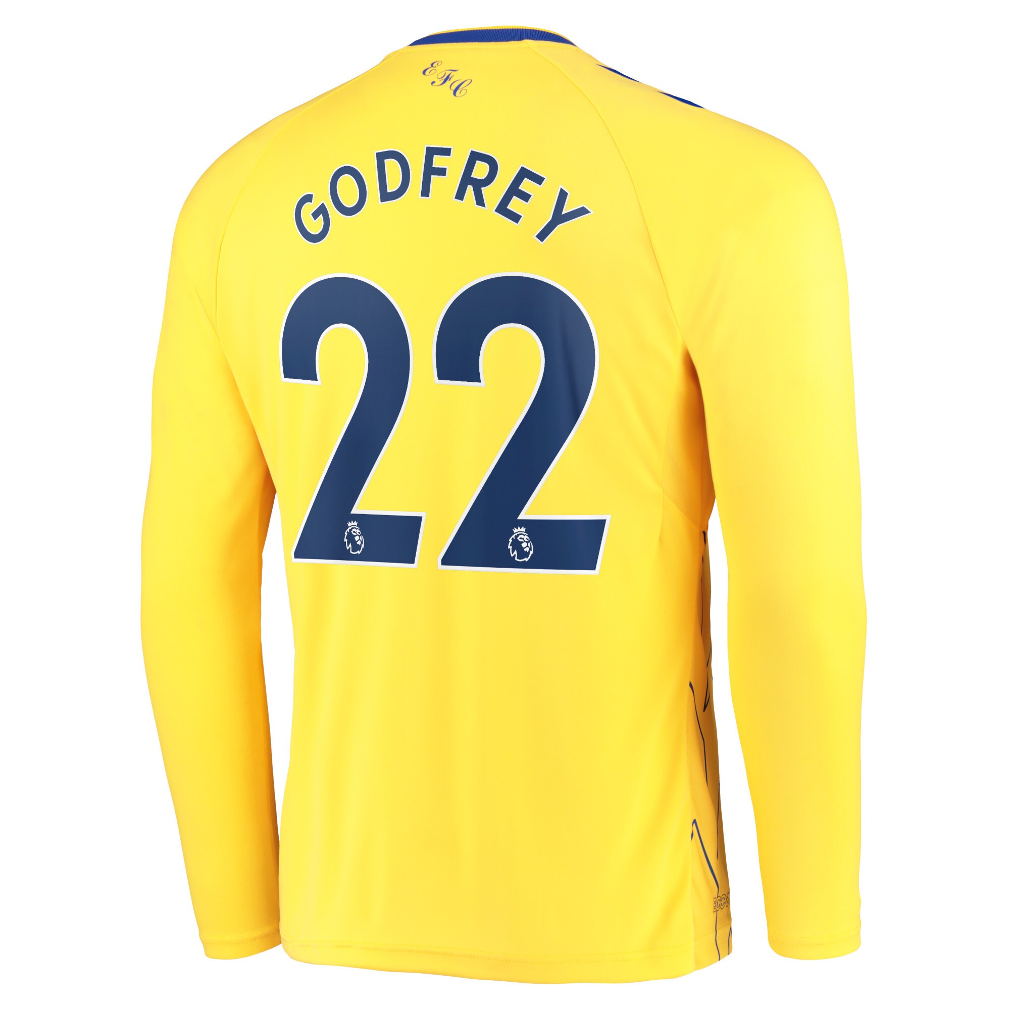 Everton Third Shirt 2022-23 - Long Sleeve with Godfrey 22 printing