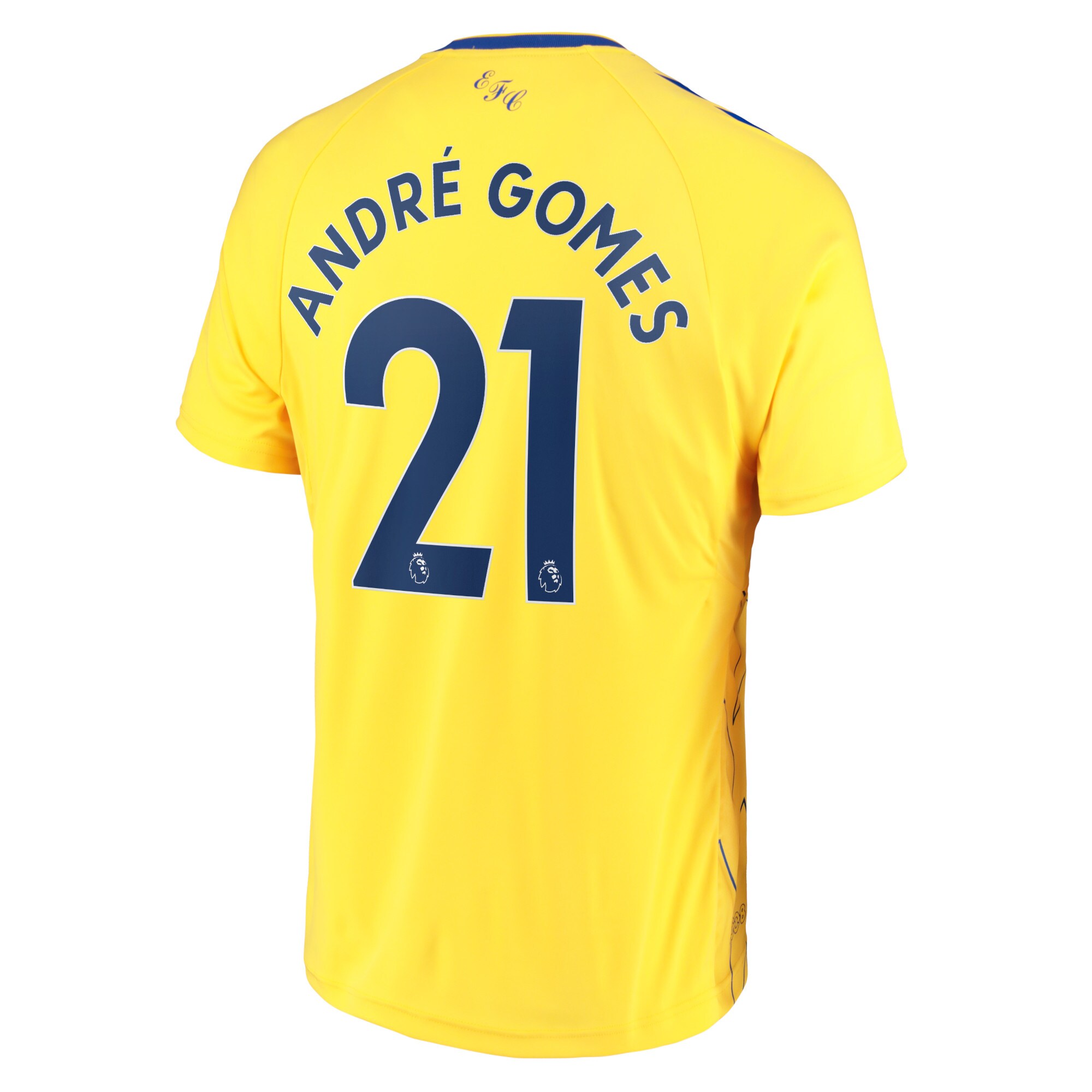 Everton Third Shirt 2022-23 with André Gomes 21 printing