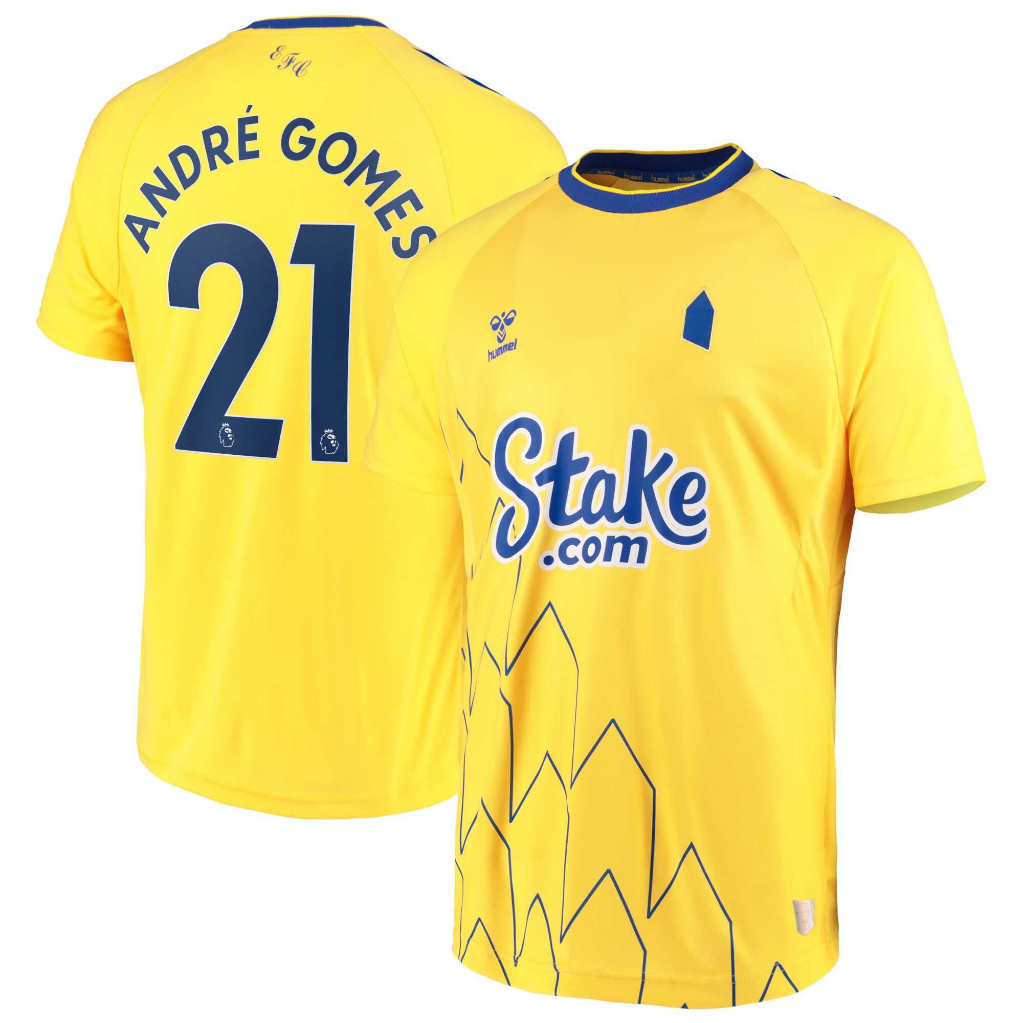 Everton Third Shirt 2022-23 with André Gomes 21 printing
