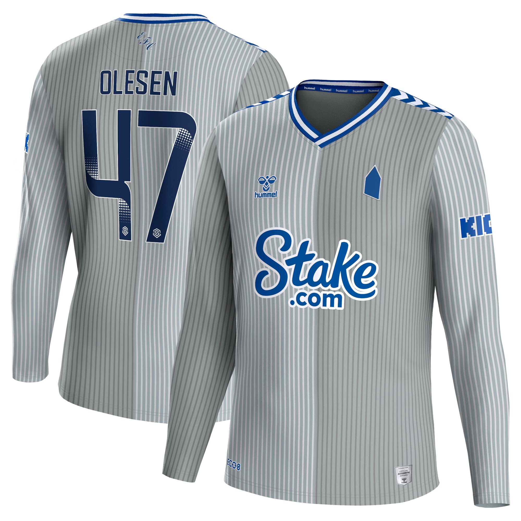 Everton WSL Third Shirt 2023-24 Long Sleeve with Olesen 47 printing