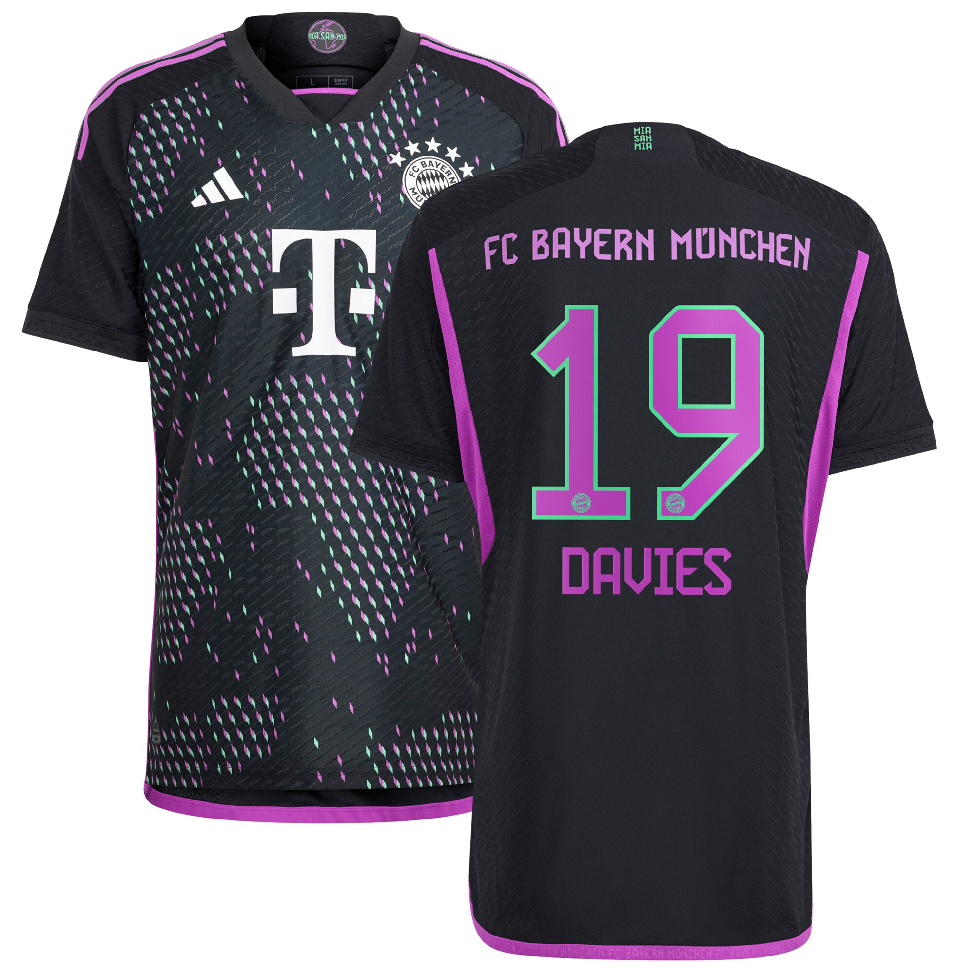 FC Bayern Away Authentic Shirt 2023-24 with Davies 19 printing