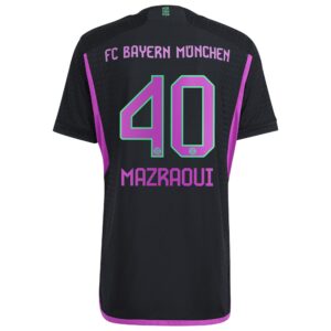 FC Bayern Away Authentic Shirt 2023-24 with Mazraoui 40 printing