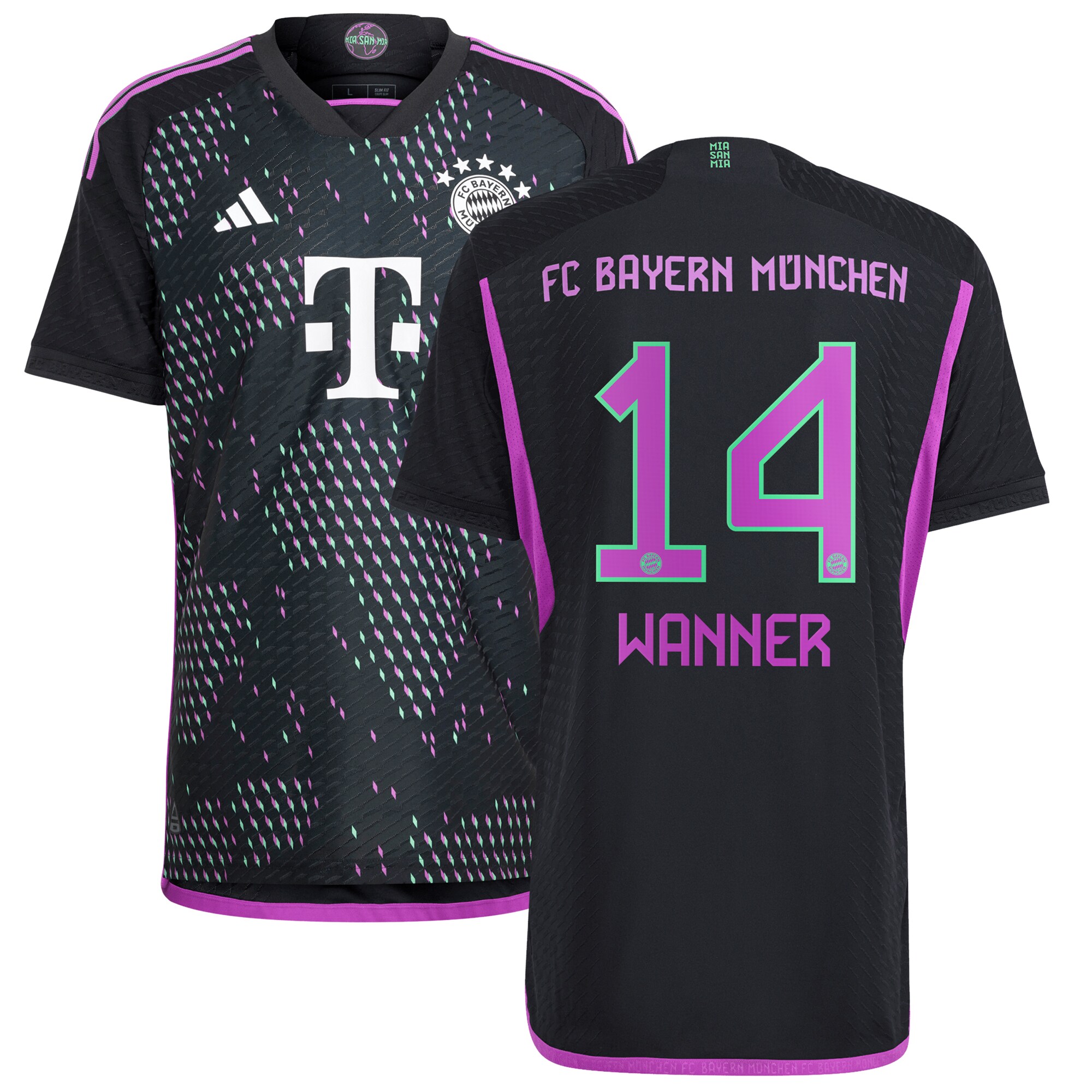 FC Bayern Away Authentic Shirt 2023-24 with Wanner 14 printing