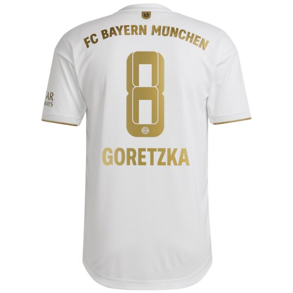 FC Bayern Away Authentic Shirt 2022-2023 with Goretzka 8 printing