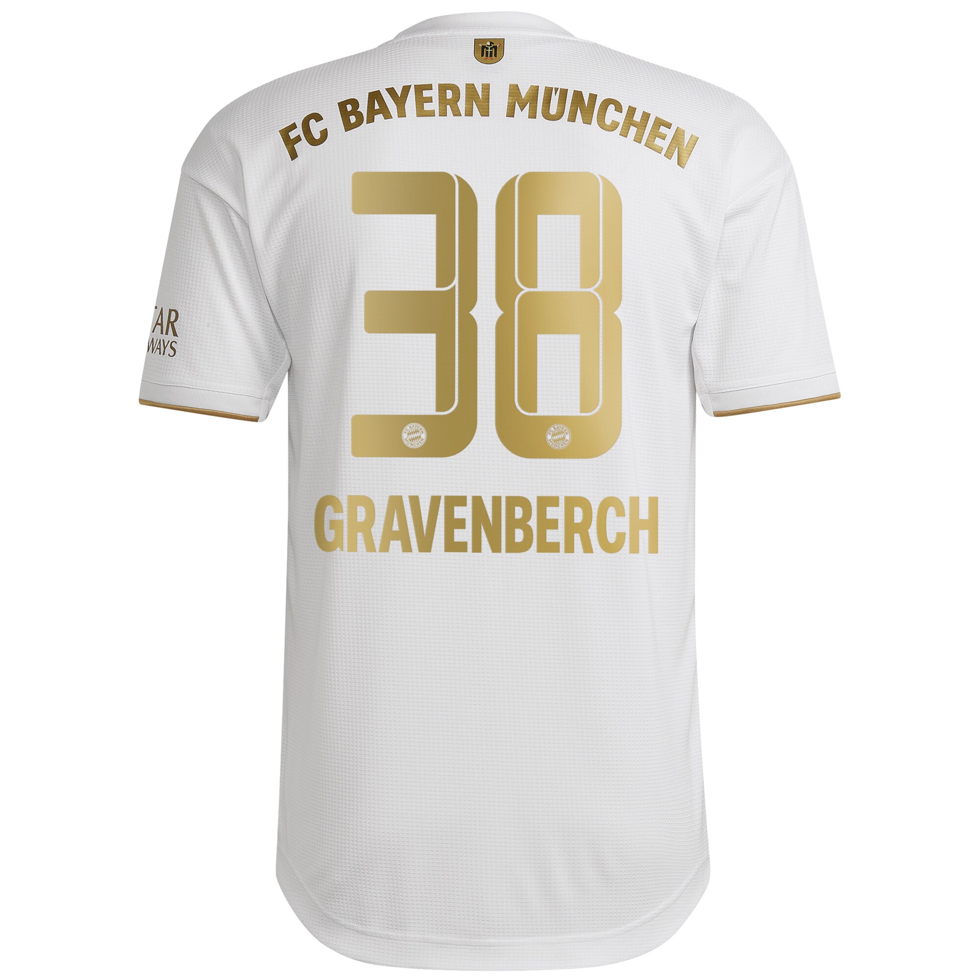 FC Bayern Away Authentic Shirt 2022-2023 with Gravenberch 38 printing
