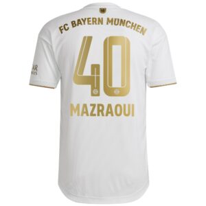 FC Bayern Away Authentic Shirt 2022-2023 with Mazraoui 40 printing