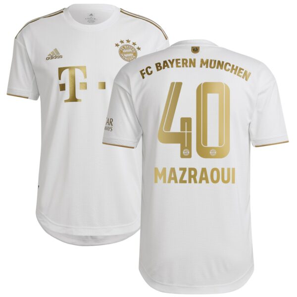 FC Bayern Away Authentic Shirt 2022-2023 with Mazraoui 40 printing