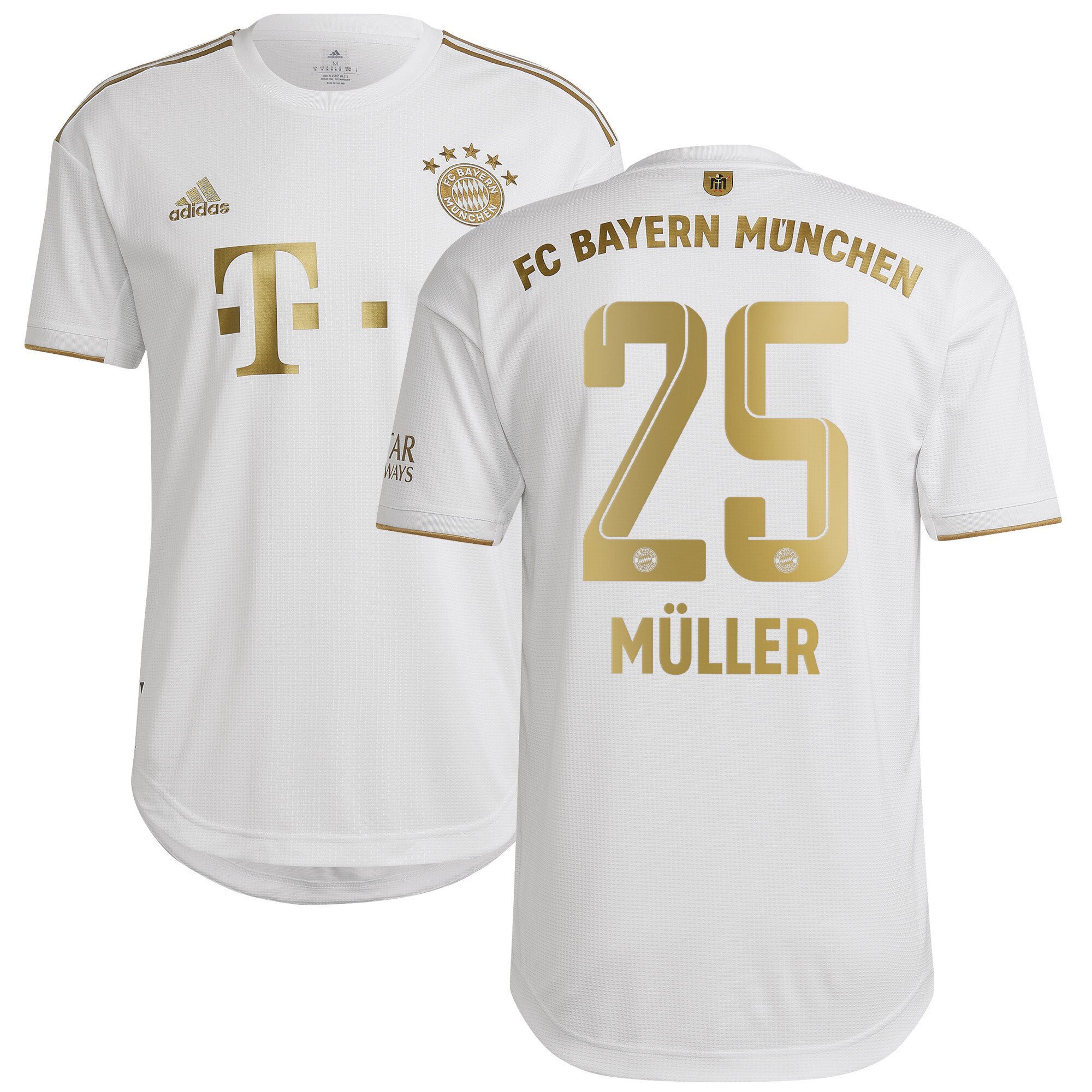 FC Bayern Away Authentic Shirt 2022-2023 with Müller 25 printing