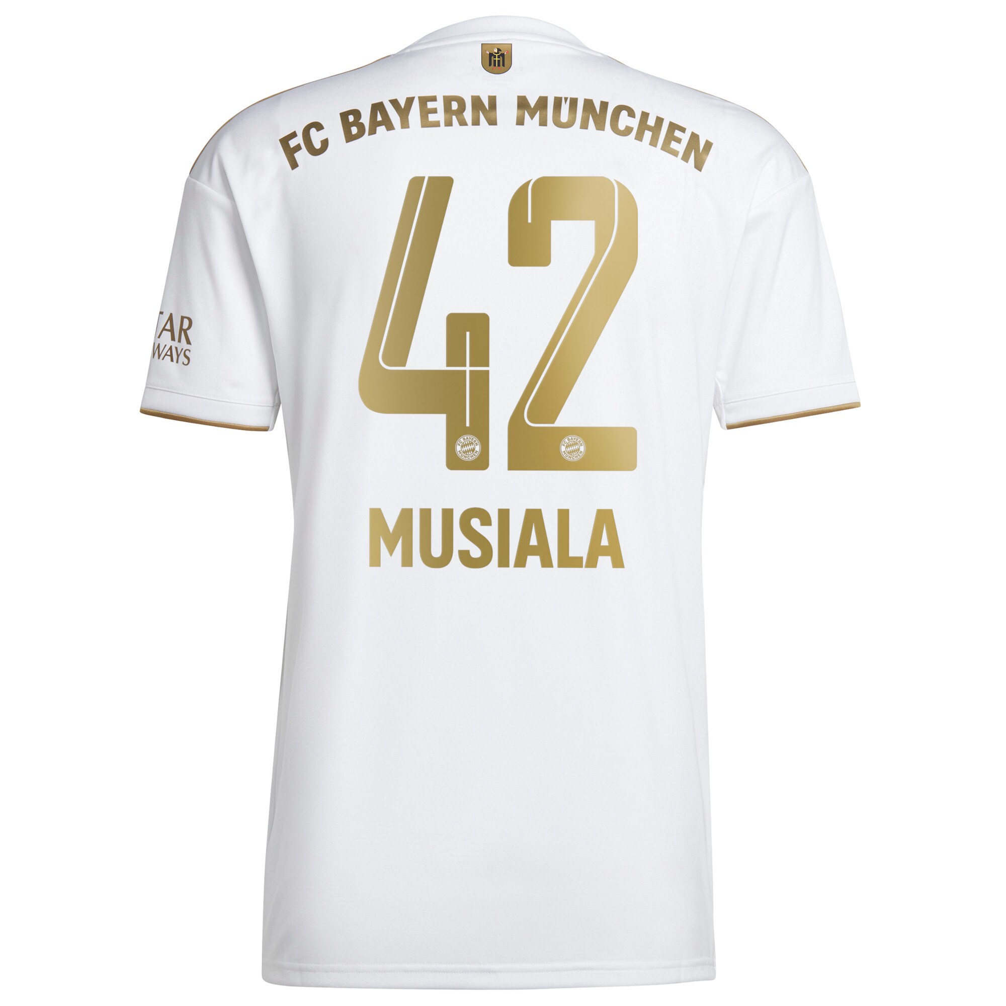 FC Bayern Away Shirt 2022-2023 with Musiala 42 printing