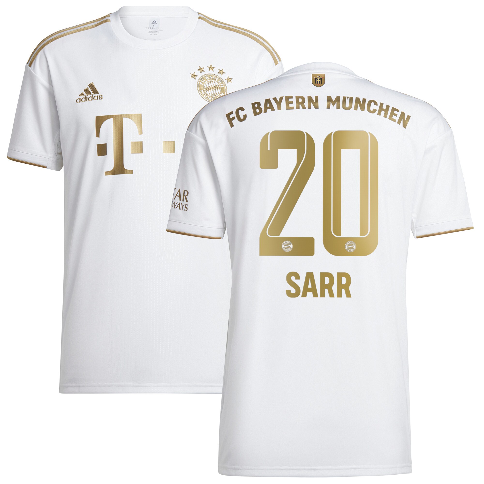 FC Bayern Away Shirt 2022-23 with Sarr 20 printing