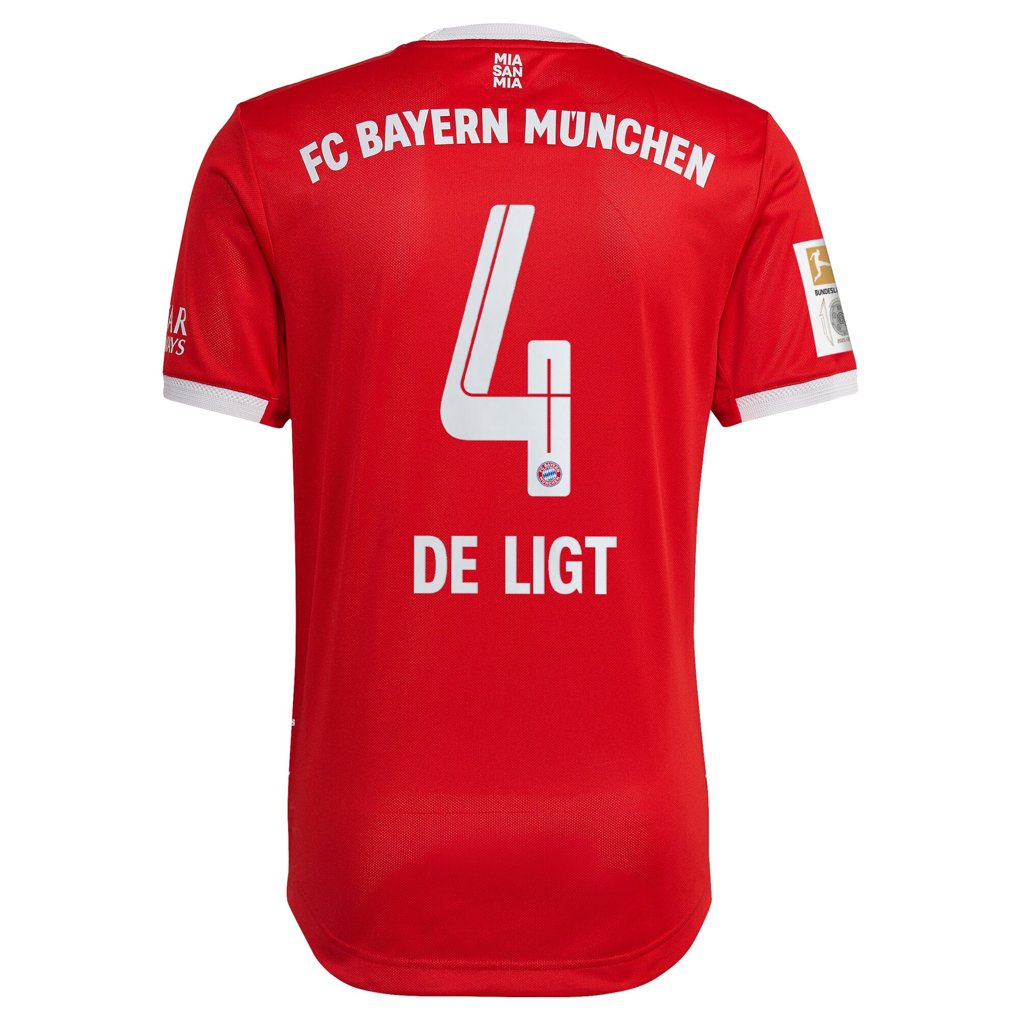 FC Bayern Home Authentic Shirt 2022-2023 with De Ligt 4 printing