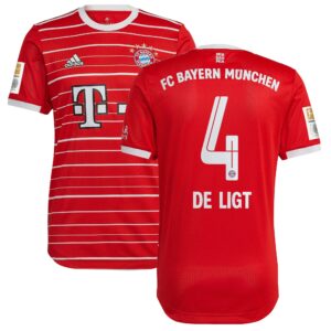 FC Bayern Home Authentic Shirt 2022-2023 with De Ligt 4 printing