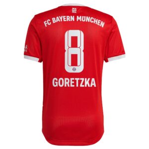 FC Bayern Home Authentic Shirt 2022-23 with Goretzka 8 printing
