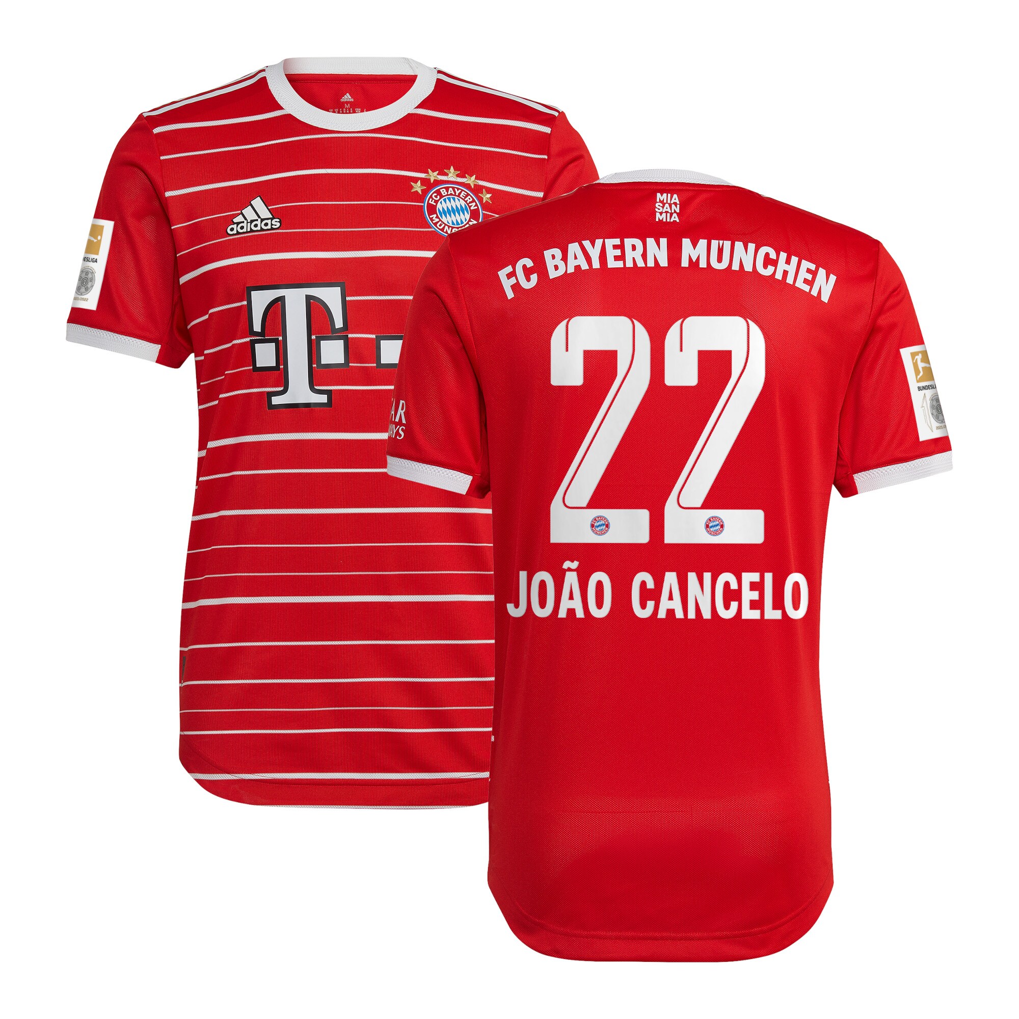 FC Bayern Home Authentic Shirt 2022-23 with João Cancelo 22 printing