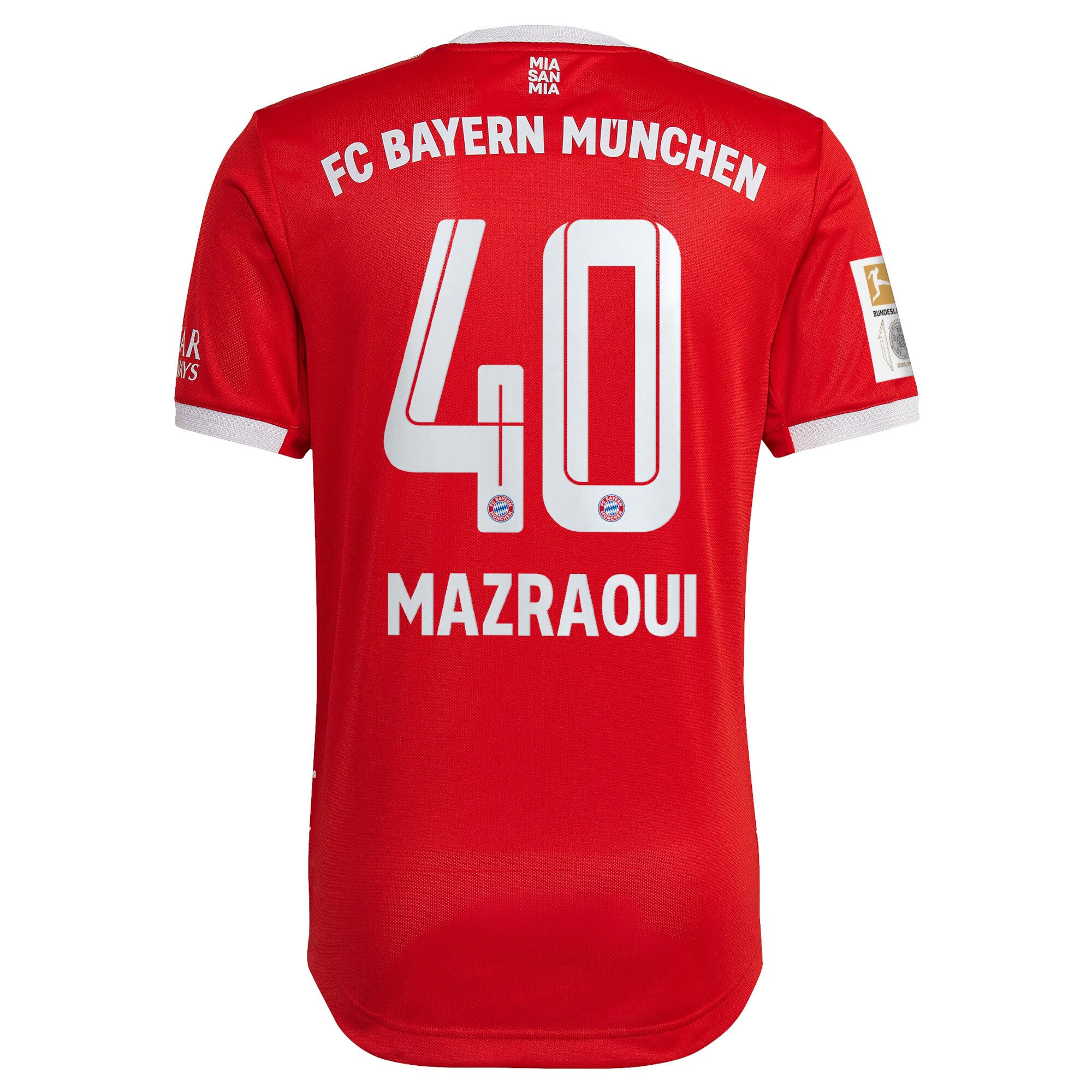 FC Bayern Home Authentic Shirt 2022-2023 with Mazraoui 40 printing