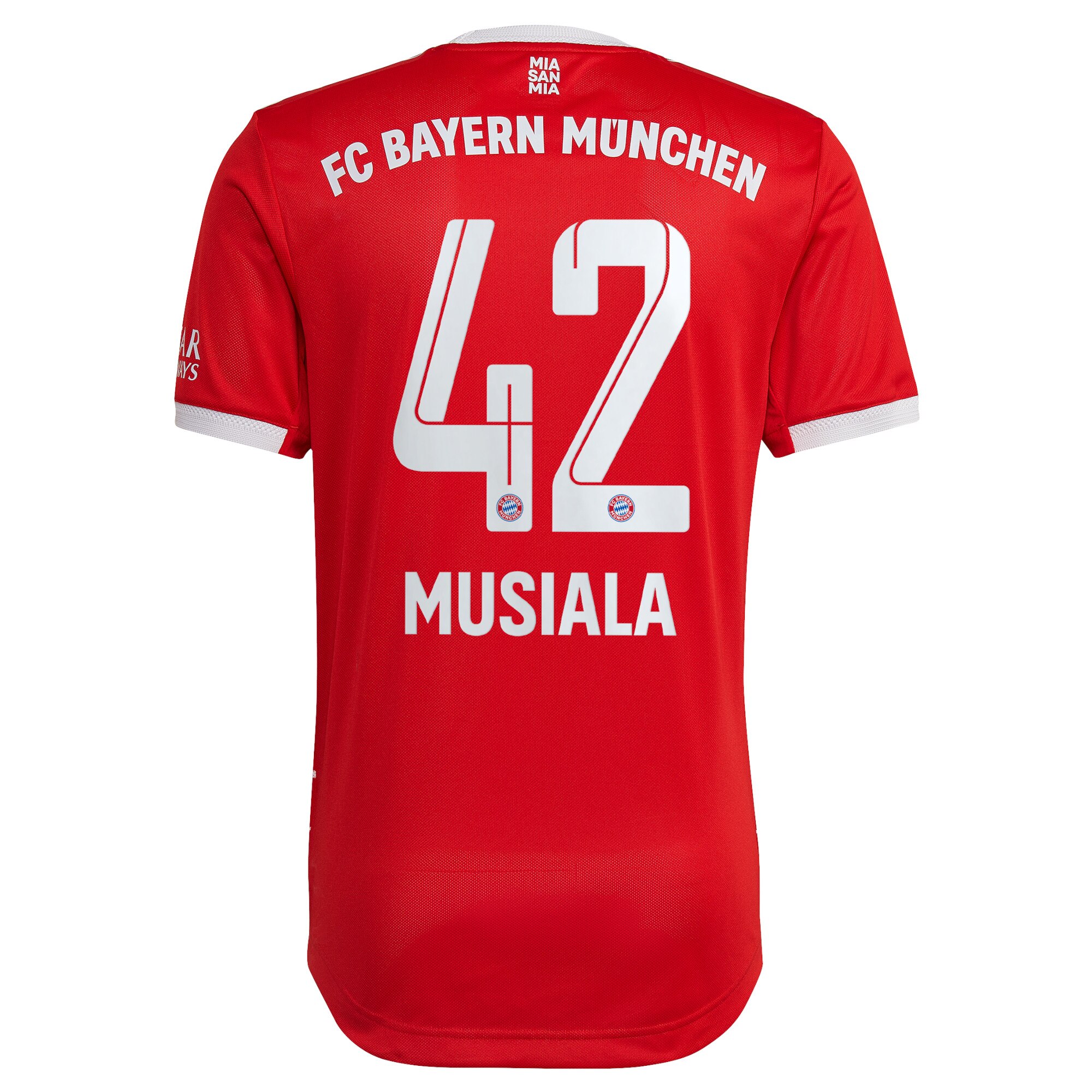 FC Bayern Home Authentic Shirt 2022-23 with Musiala 42 printing