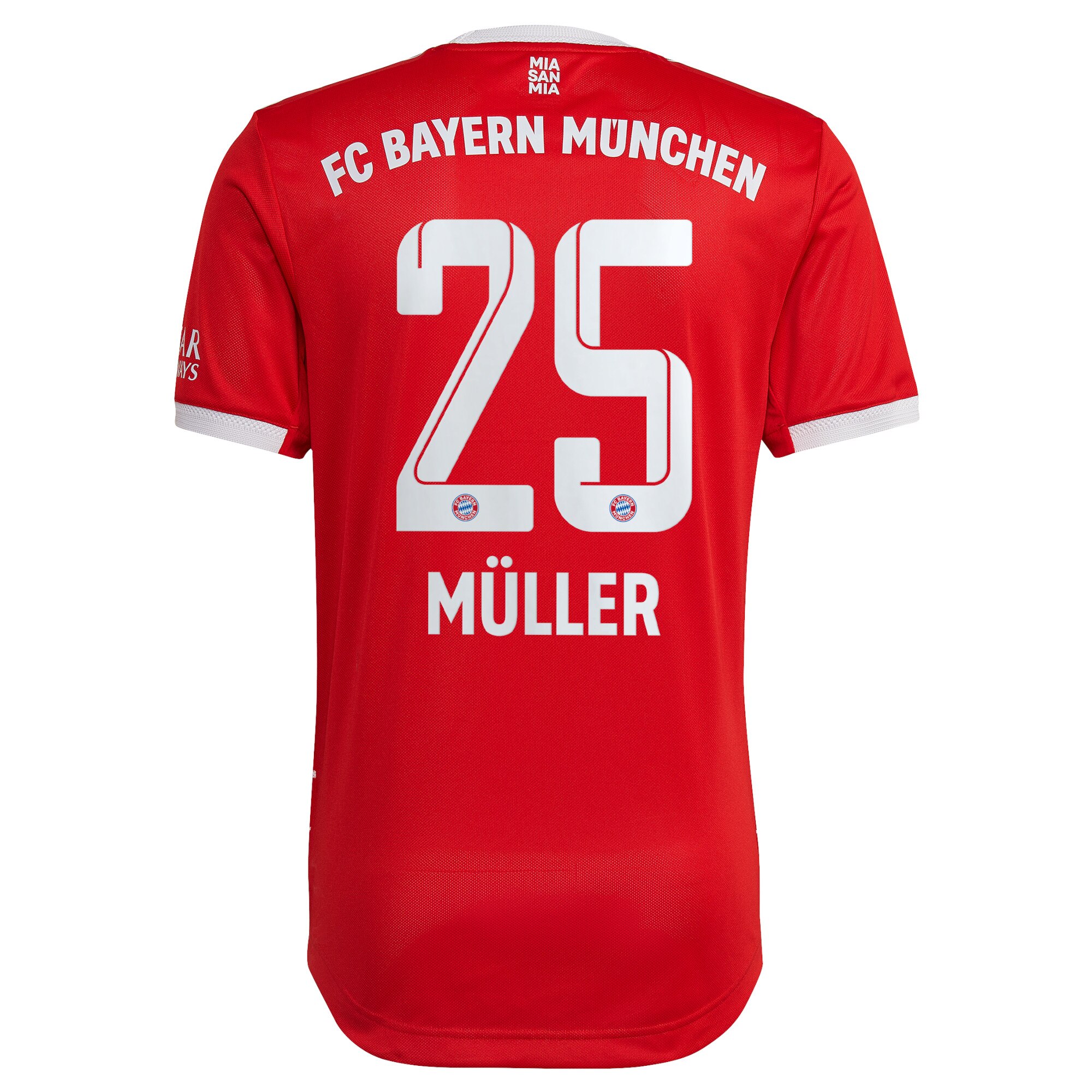 FC Bayern Home Authentic Shirt 2022-23 with Muller 25 printing
