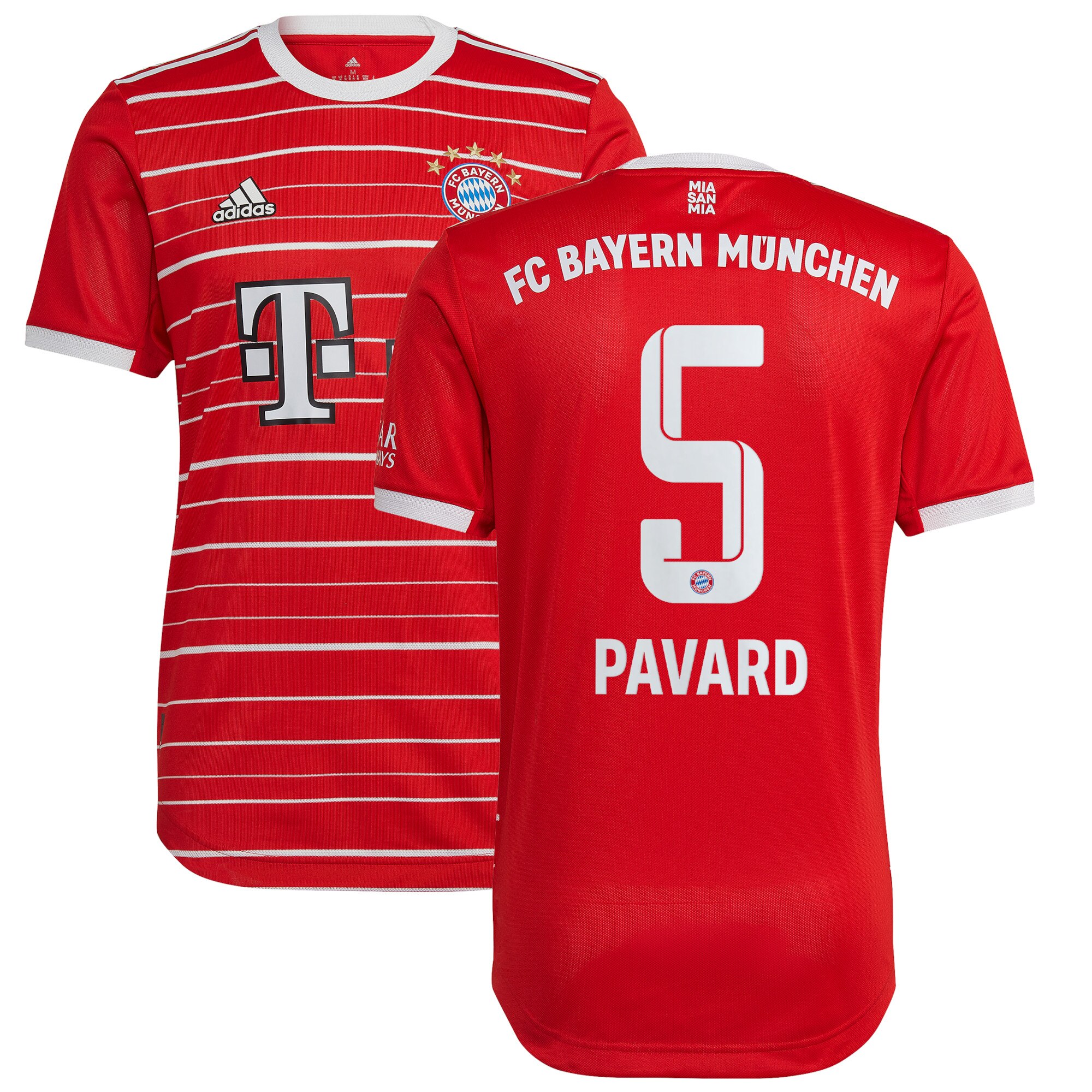 FC Bayern Home Authentic Shirt 2022-23 with Pavard 5 printing