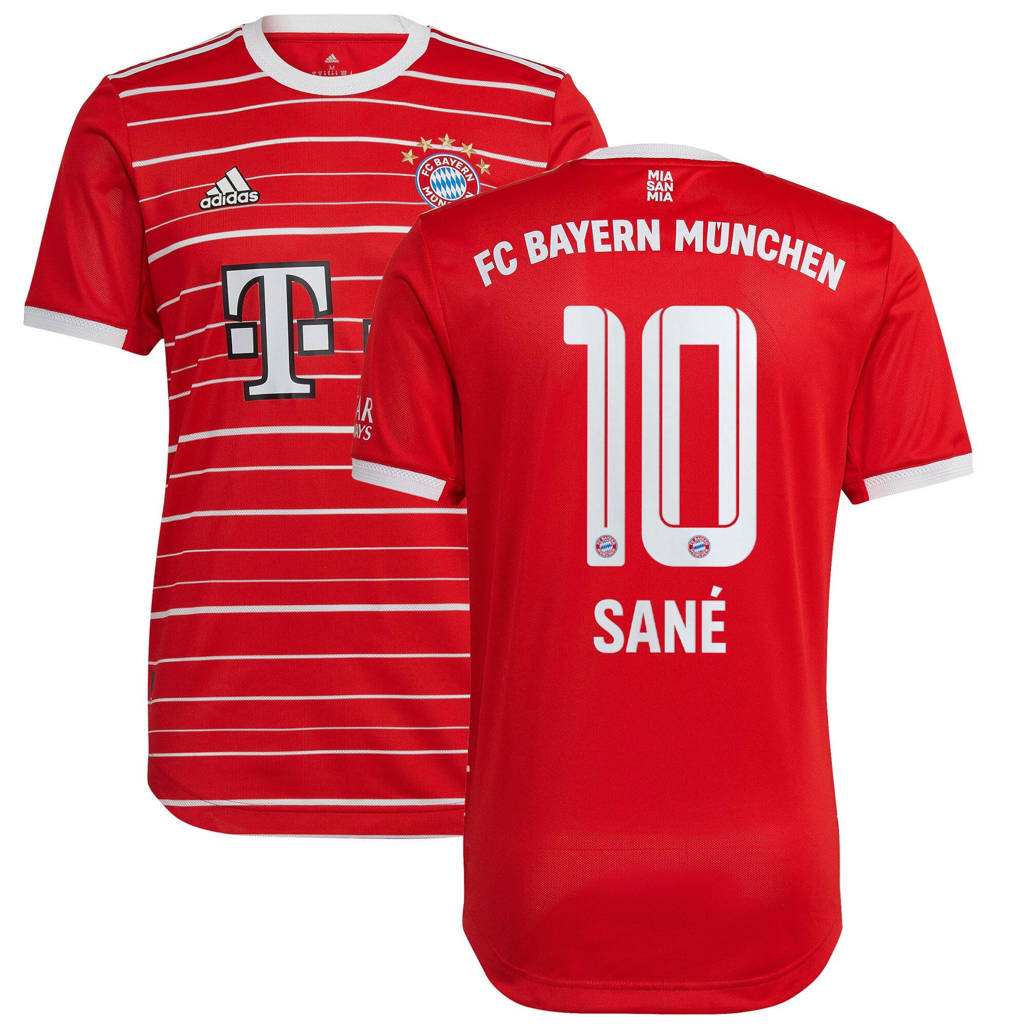 FC Bayern Home Authentic Shirt 2022-23 with Sané 10 printing