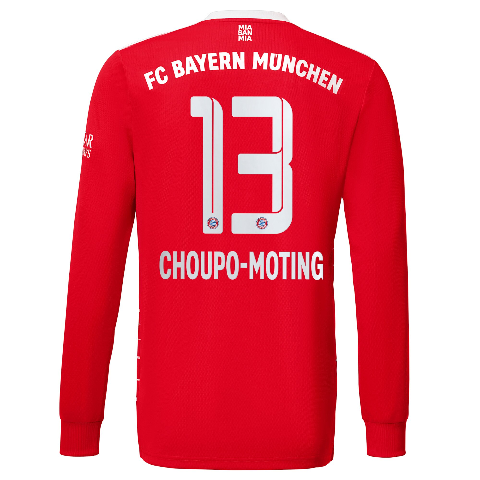 FC Bayern Home Shirt 2022-23 - Long Sleeve with Choupo-Moting 13 printing
