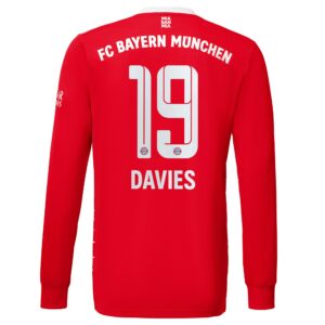 FC Bayern Home Shirt 2022-23 Long Sleeve with Davies 19 printing
